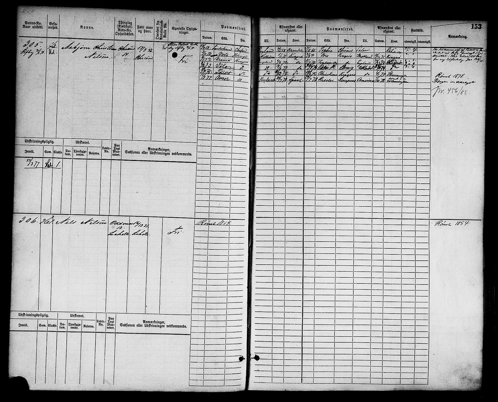 Kristiansand mønstringskrets, AV/SAK-2031-0015/F/Fb/L0003: Hovedrulle nr 1-762, I-10, 1860-1911, p. 164