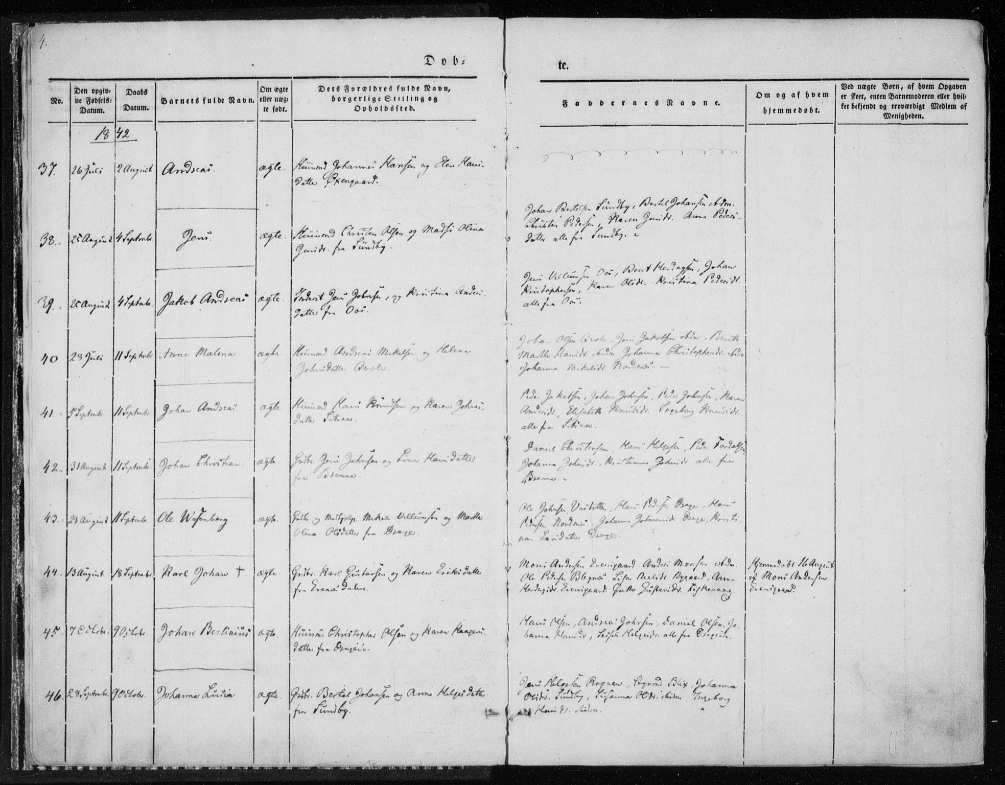 Ministerialprotokoller, klokkerbøker og fødselsregistre - Nordland, AV/SAT-A-1459/847/L0666: Parish register (official) no. 847A06, 1842-1871, p. 4