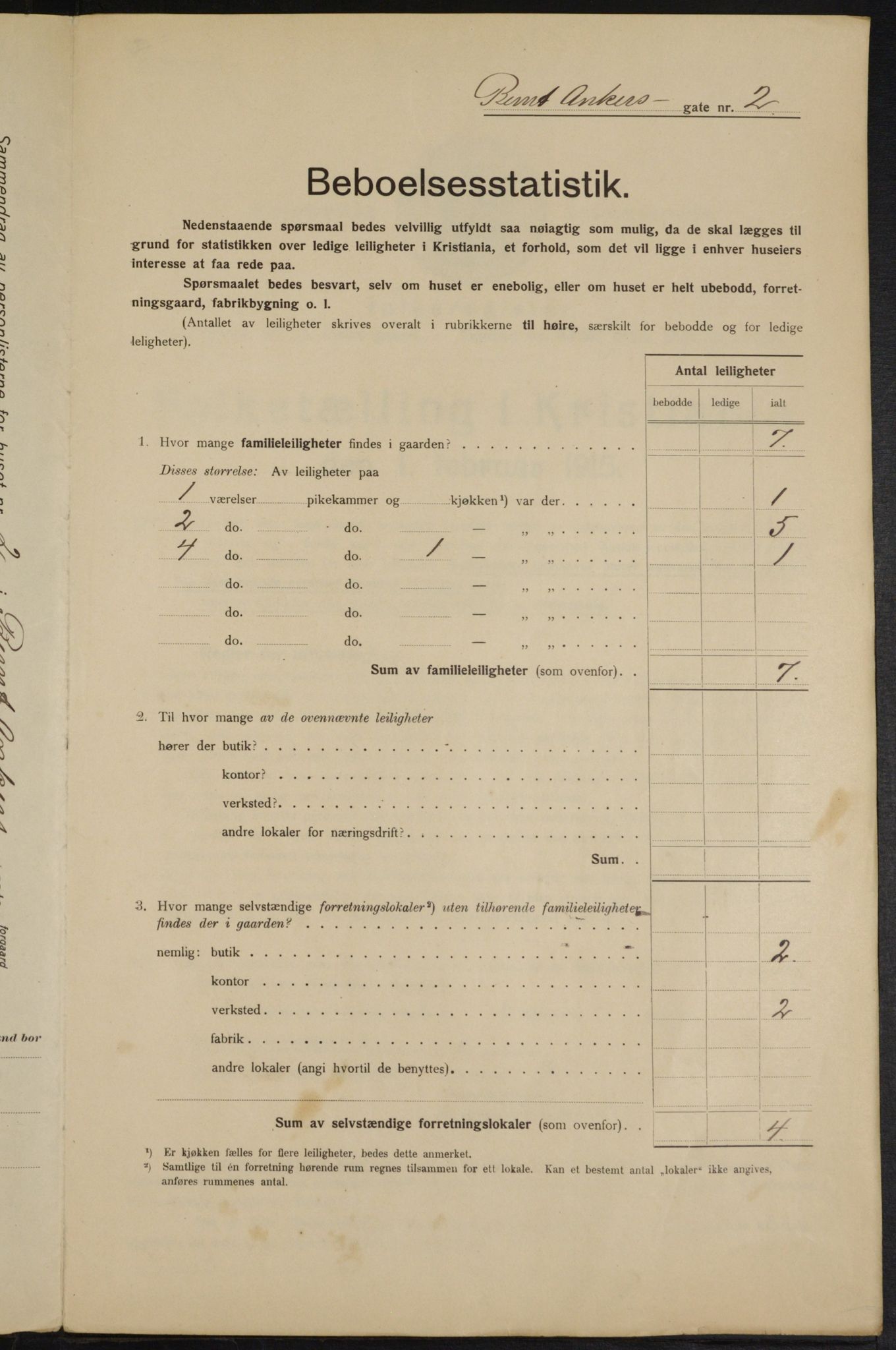 OBA, Municipal Census 1915 for Kristiania, 1915, p. 4611