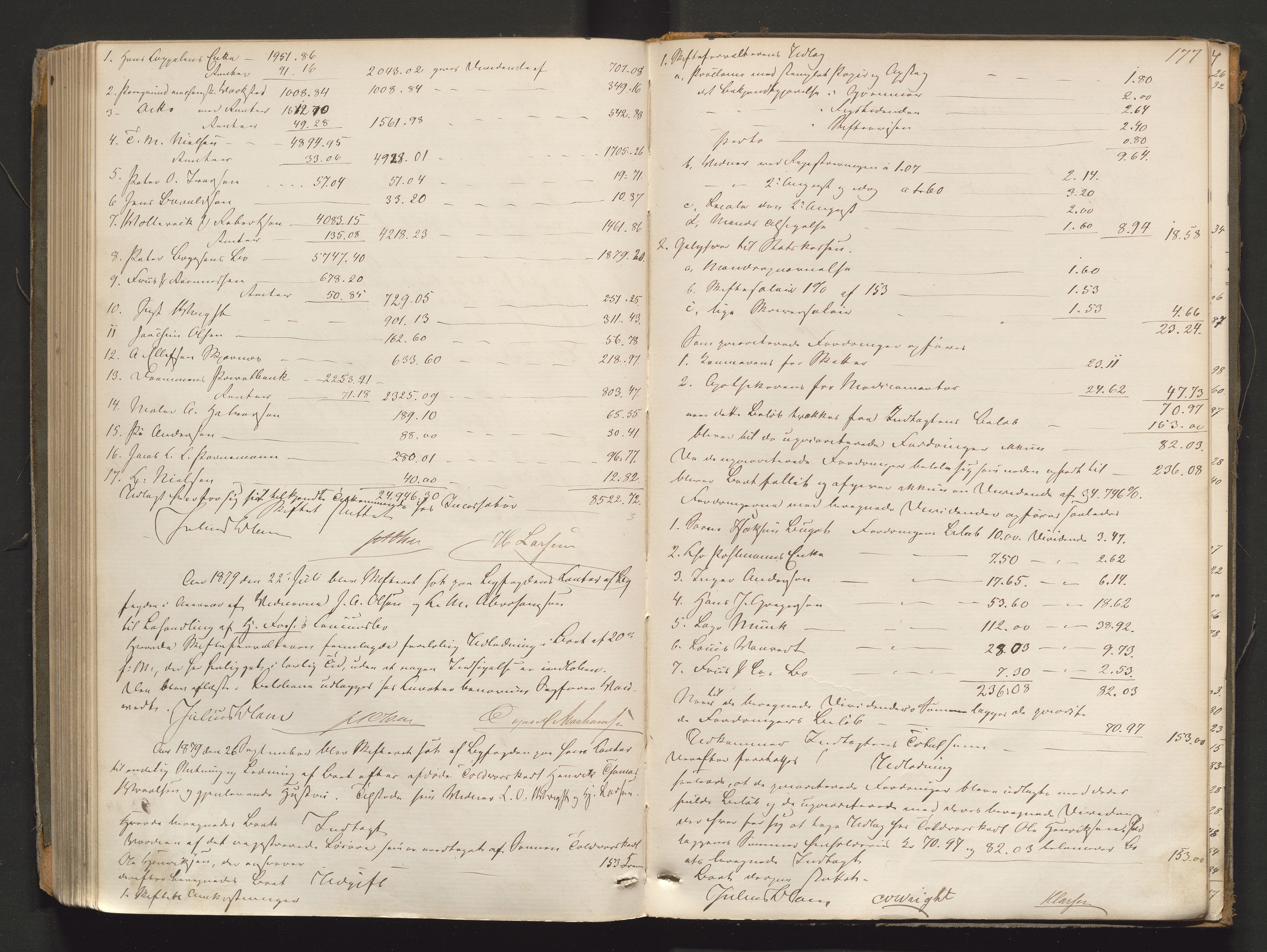 Porsgrunn byfogd, AV/SAKO-A-106/H/Hb/L0009: Skifteprotokoll - E., 1863-1881, p. 176b-177a