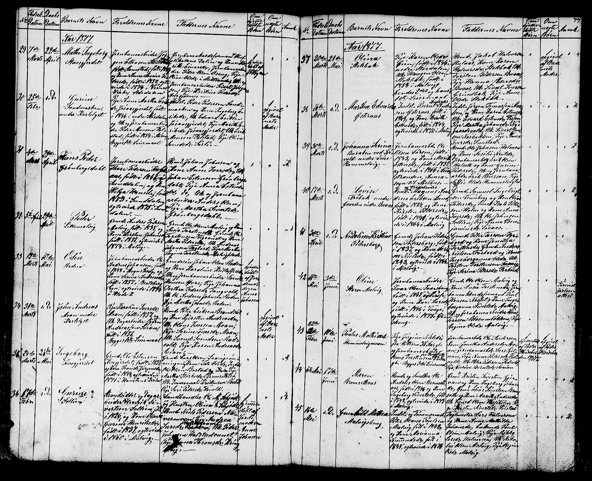 Ministerialprotokoller, klokkerbøker og fødselsregistre - Sør-Trøndelag, SAT/A-1456/616/L0422: Parish register (copy) no. 616C05, 1850-1888, p. 77