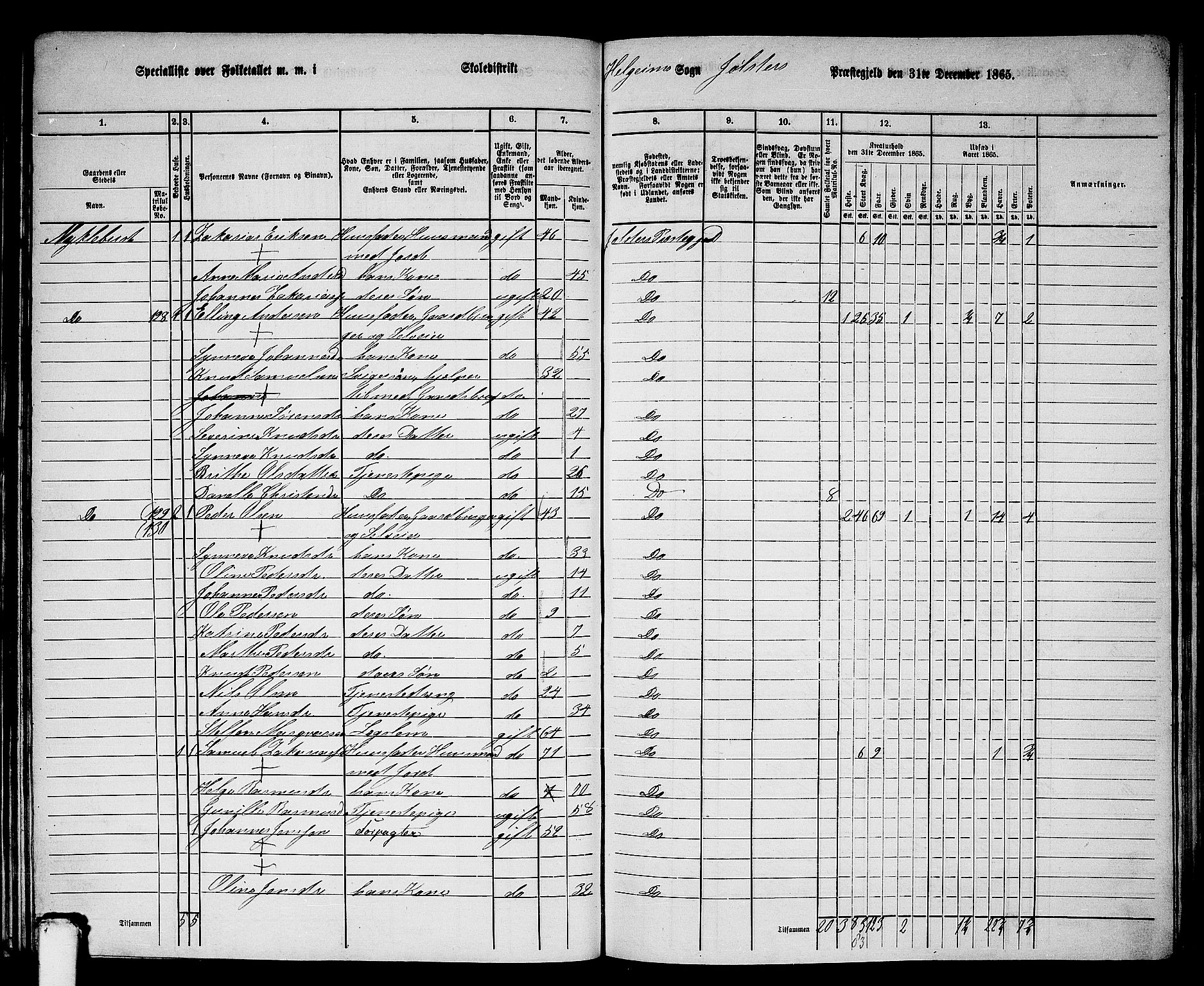 RA, 1865 census for Jølster, 1865, p. 70