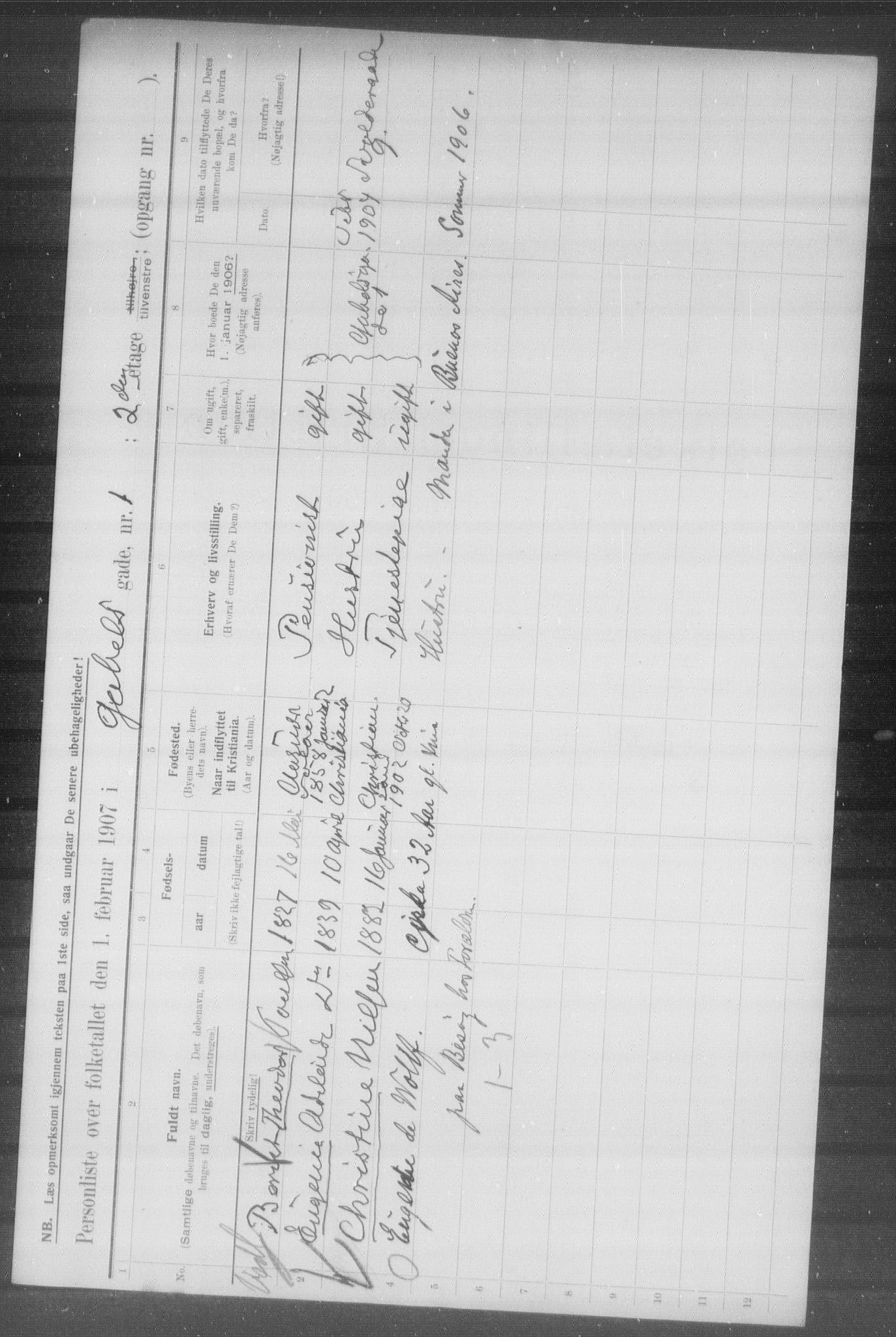 OBA, Municipal Census 1907 for Kristiania, 1907, p. 14482