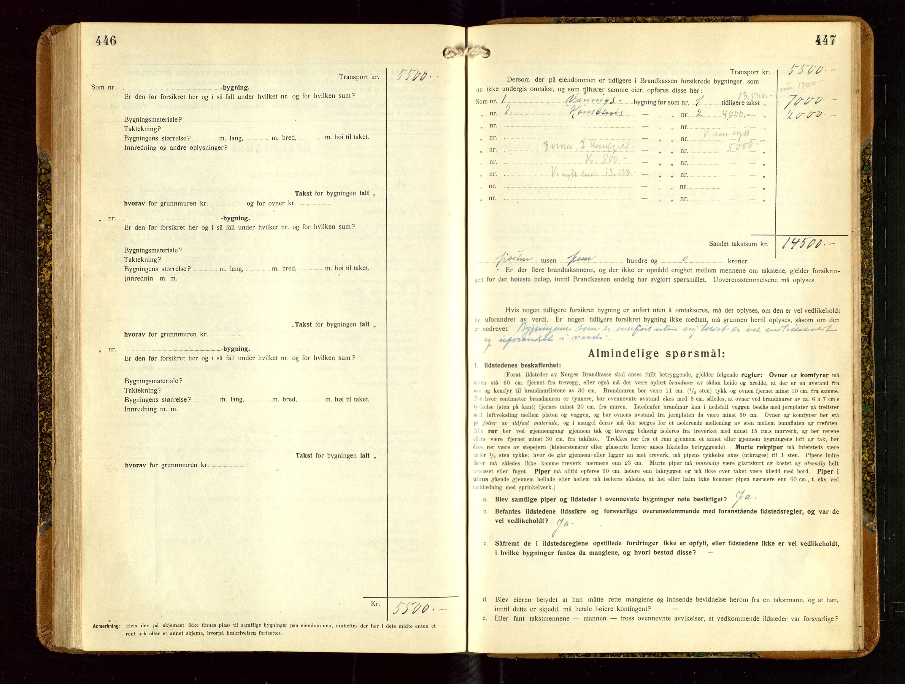 Helleland lensmannskontor, AV/SAST-A-100209/Gob/L0003: "Brandtakstprotokoll", 1930-1939, p. 446-447