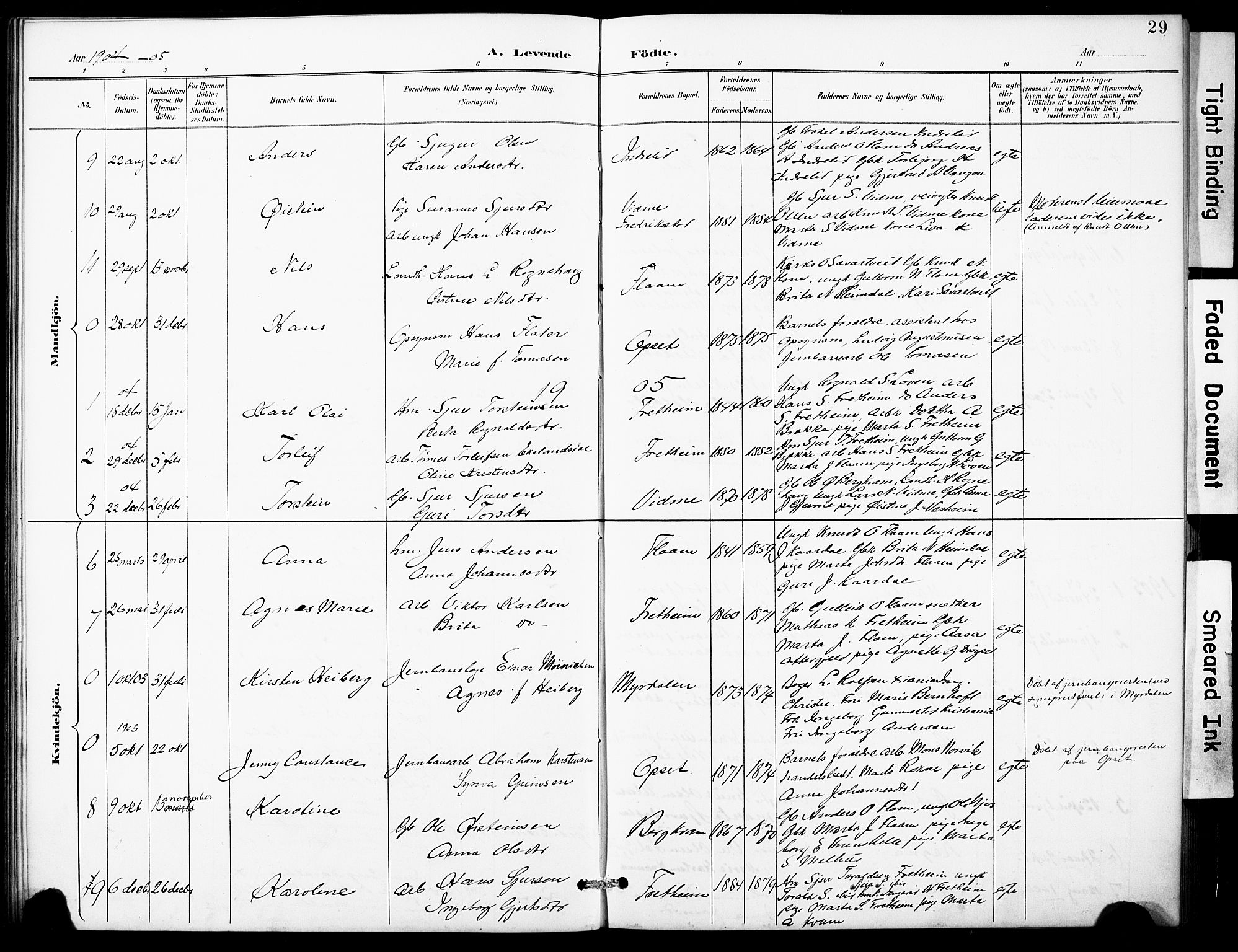 Aurland sokneprestembete, SAB/A-99937/H/Hb/Hbb/L0002: Parish register (copy) no. B 2, 1887-1929, p. 29