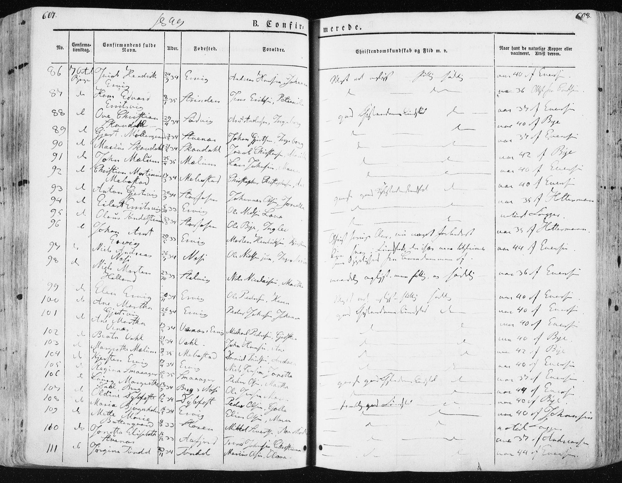 Ministerialprotokoller, klokkerbøker og fødselsregistre - Sør-Trøndelag, SAT/A-1456/659/L0736: Parish register (official) no. 659A06, 1842-1856, p. 607-608