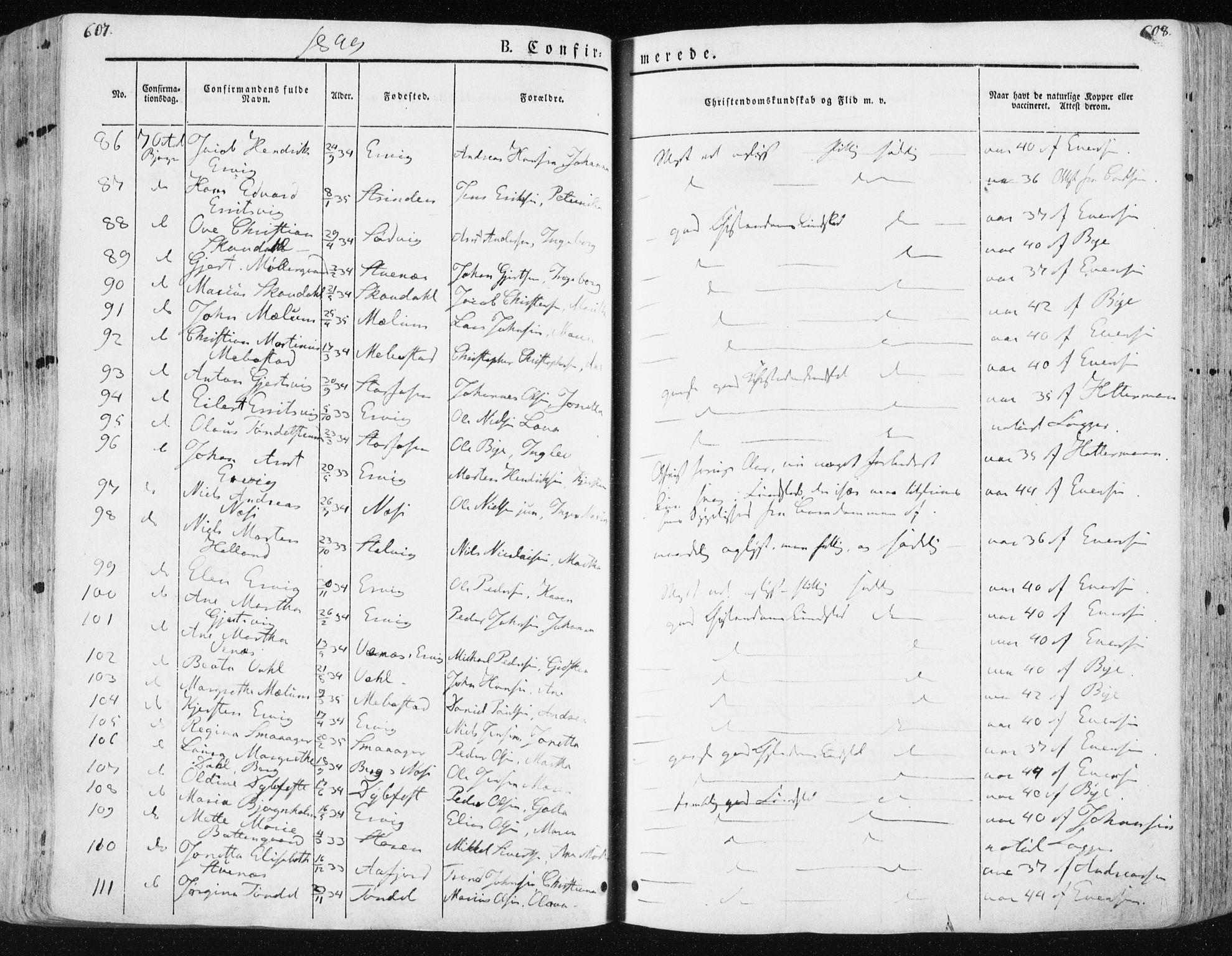 Ministerialprotokoller, klokkerbøker og fødselsregistre - Sør-Trøndelag, AV/SAT-A-1456/659/L0736: Parish register (official) no. 659A06, 1842-1856, p. 607-608