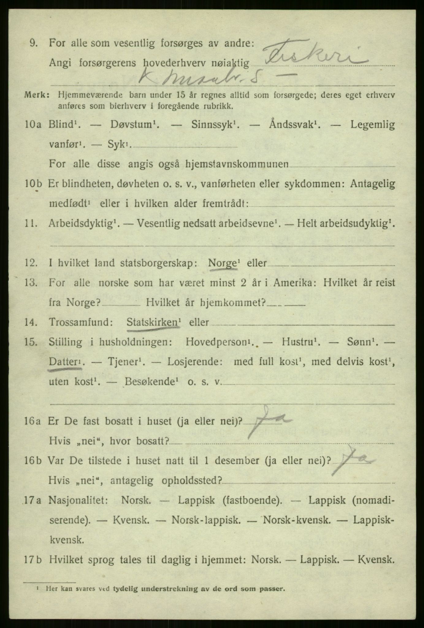 SATØ, 1920 census for Berg, 1920, p. 469