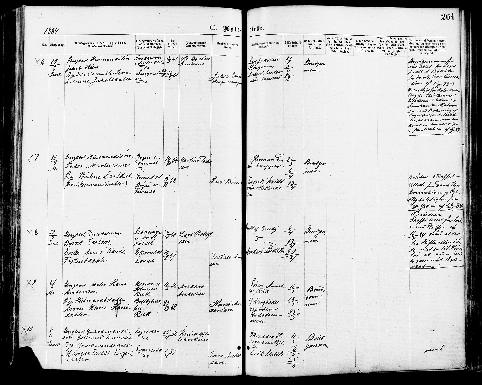 Nord-Odal prestekontor, AV/SAH-PREST-032/H/Ha/Haa/L0005: Parish register (official) no. 5, 1874-1885, p. 264