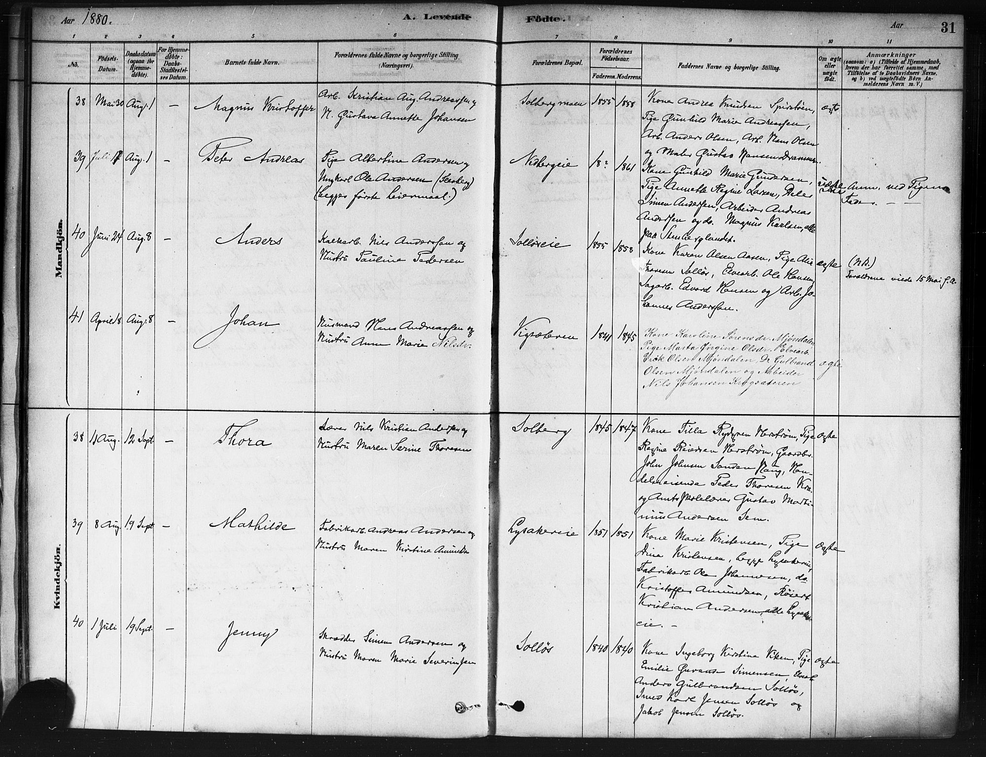 Nedre Eiker kirkebøker, AV/SAKO-A-612/F/Fa/L0002: Parish register (official) no. 2, 1878-1885, p. 31