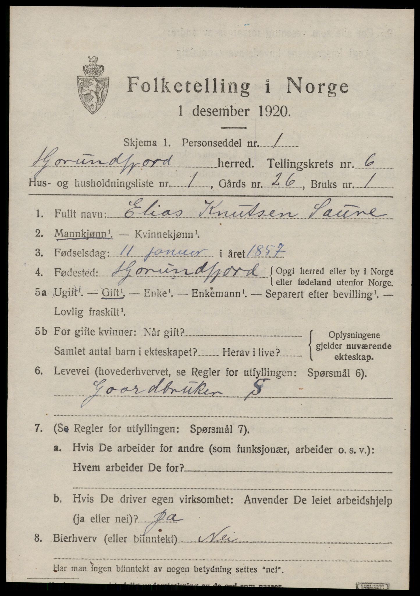 SAT, 1920 census for Hjørundfjord, 1920, p. 2113