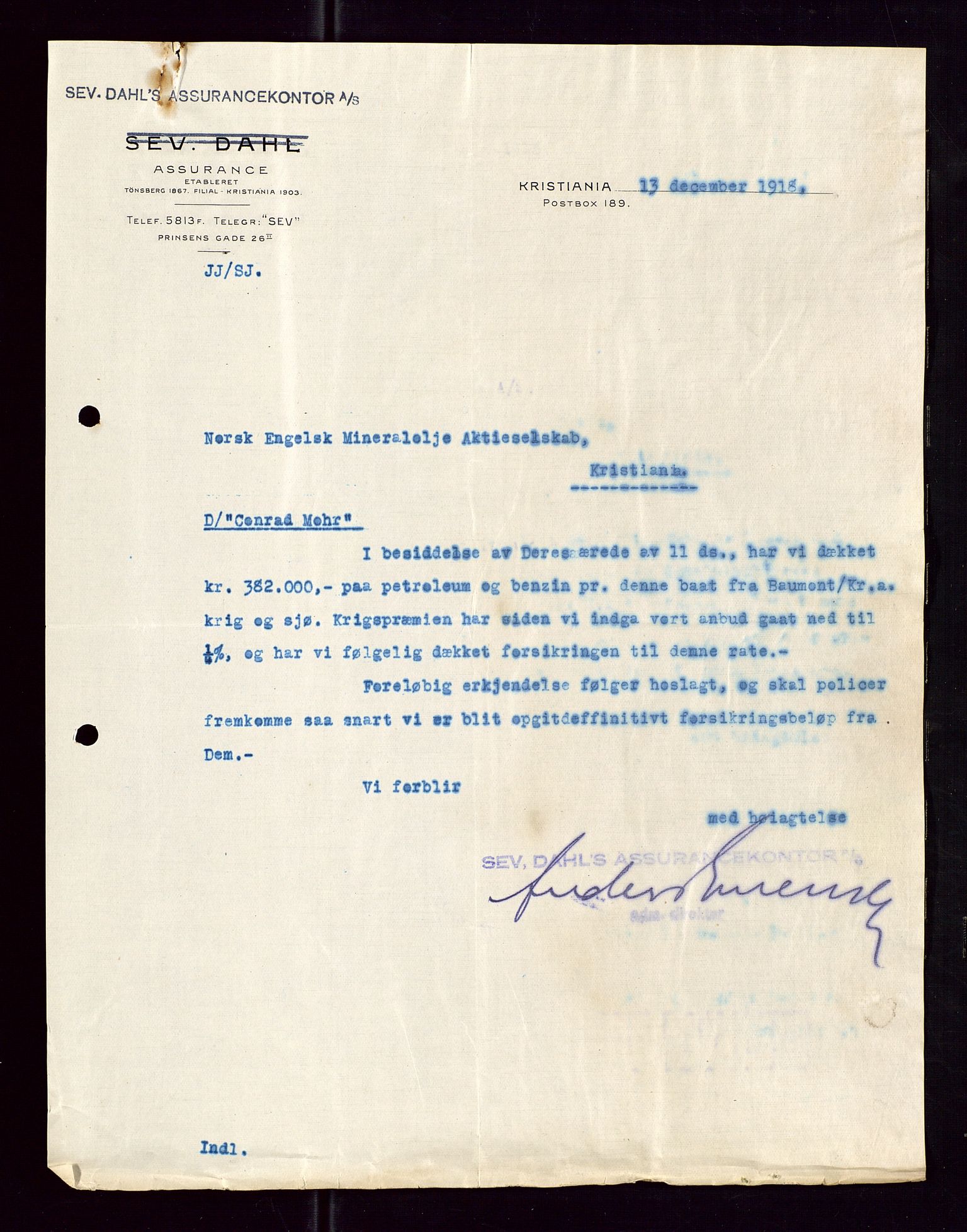 Pa 1521 - A/S Norske Shell, AV/SAST-A-101915/E/Ea/Eaa/L0005: Sjefskorrespondanse, 1918, p. 14