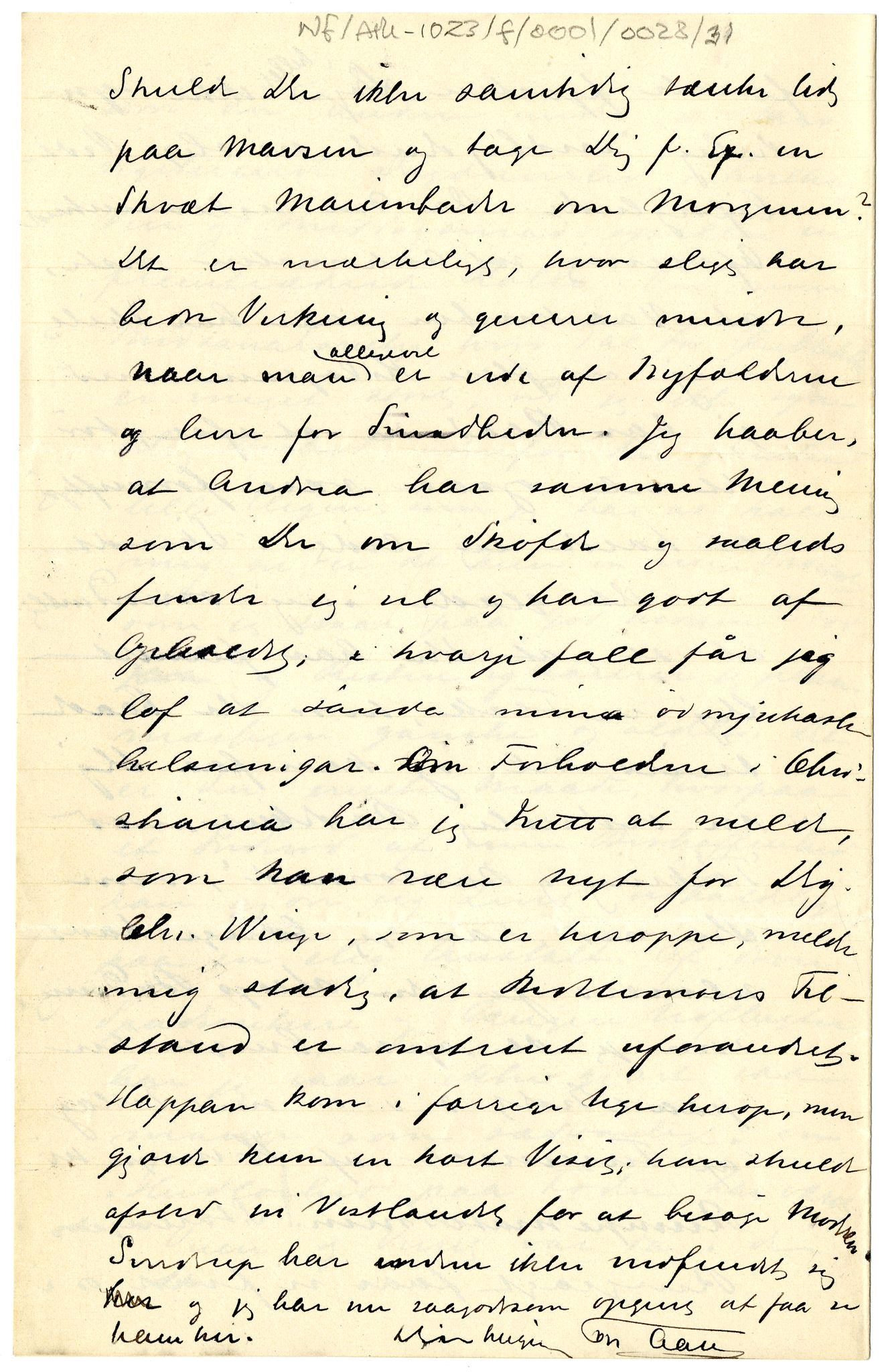 Diderik Maria Aalls brevsamling, NF/Ark-1023/F/L0001: D.M. Aalls brevsamling. A - B, 1738-1889, p. 390