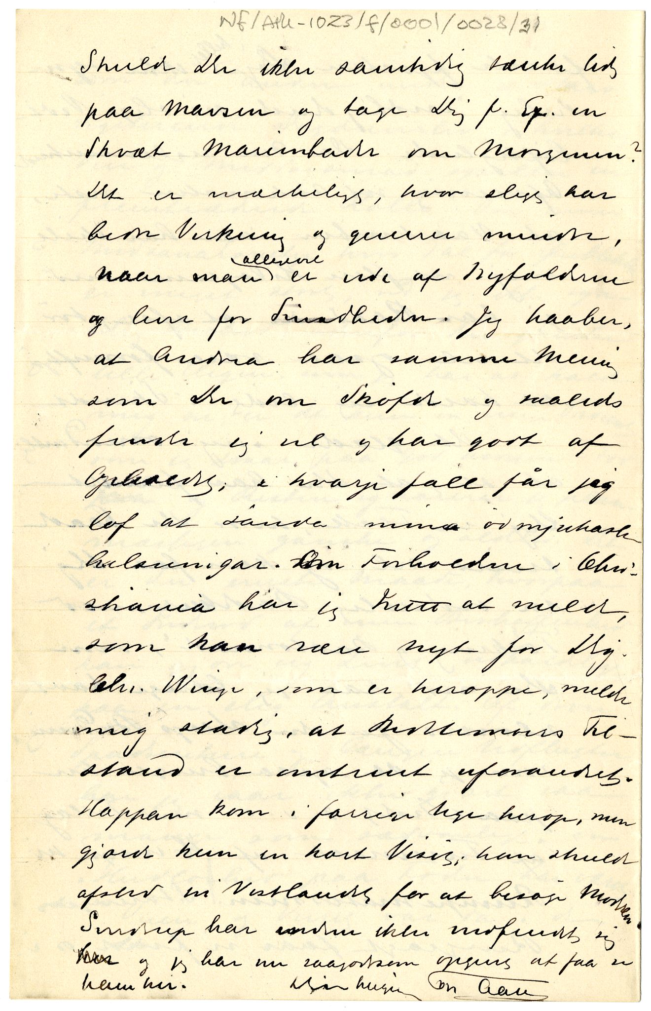 Diderik Maria Aalls brevsamling, NF/Ark-1023/F/L0001: D.M. Aalls brevsamling. A - B, 1738-1889, p. 390