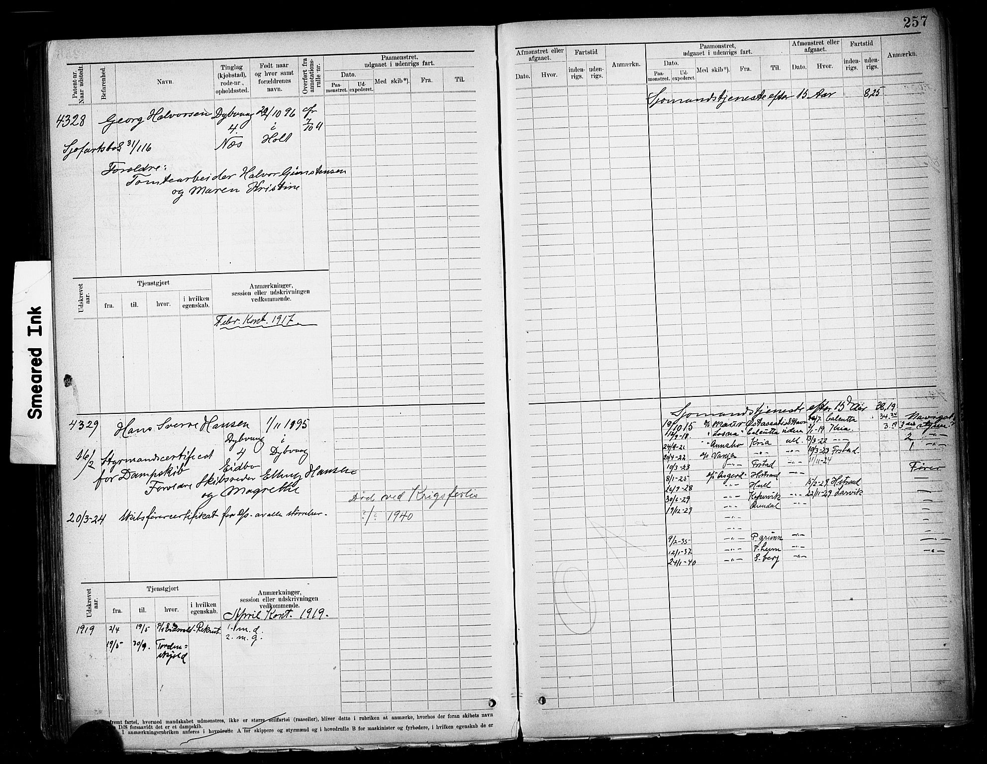 Tvedestrand mønstringskrets, AV/SAK-2031-0011/F/Fb/L0020: Hovedrulle A nr 3819-4409, U-36, 1906-1918, p. 266