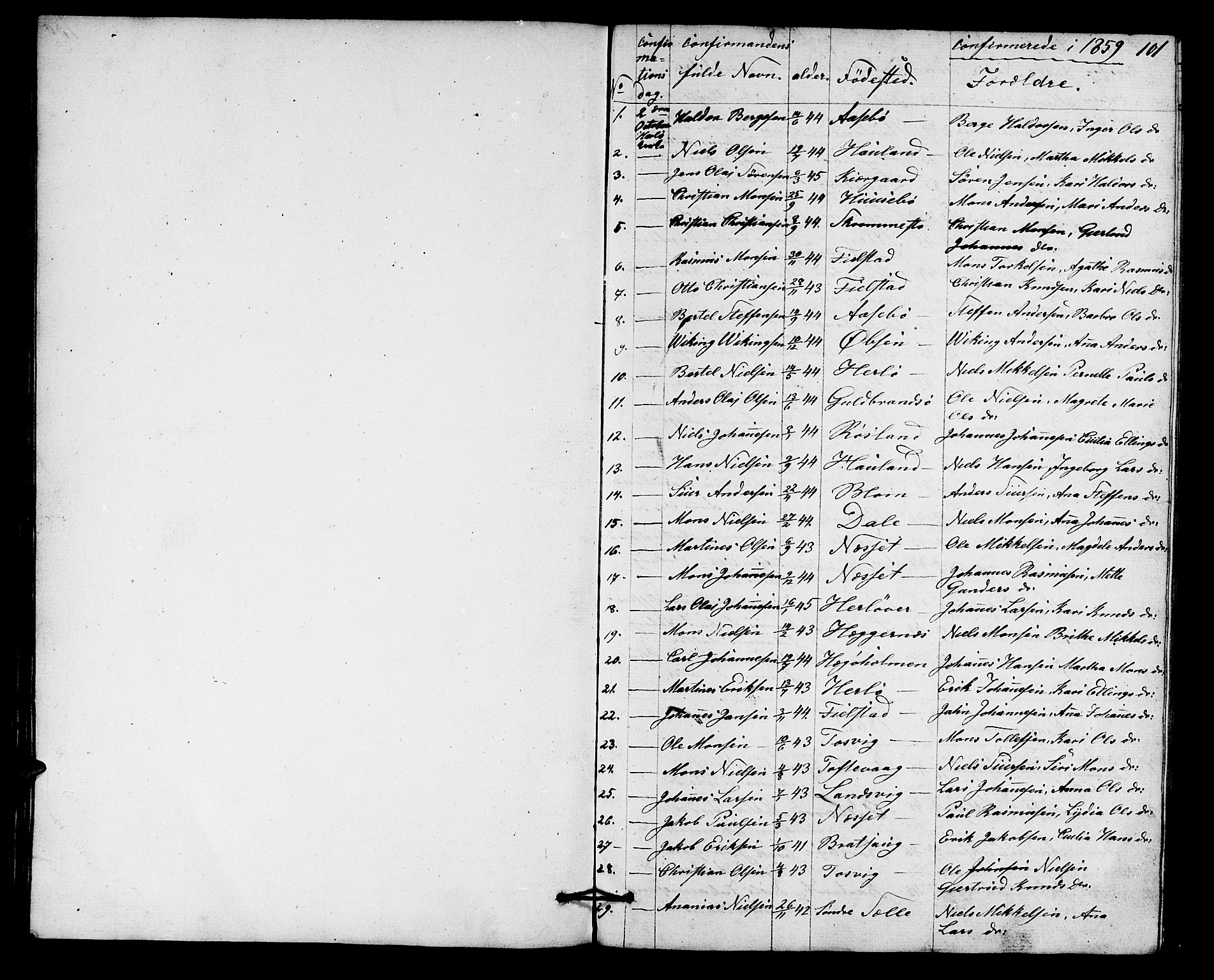 Herdla Sokneprestembete, SAB/A-75701/H/Hab: Parish register (copy) no. A 1, 1859-1880, p. 101