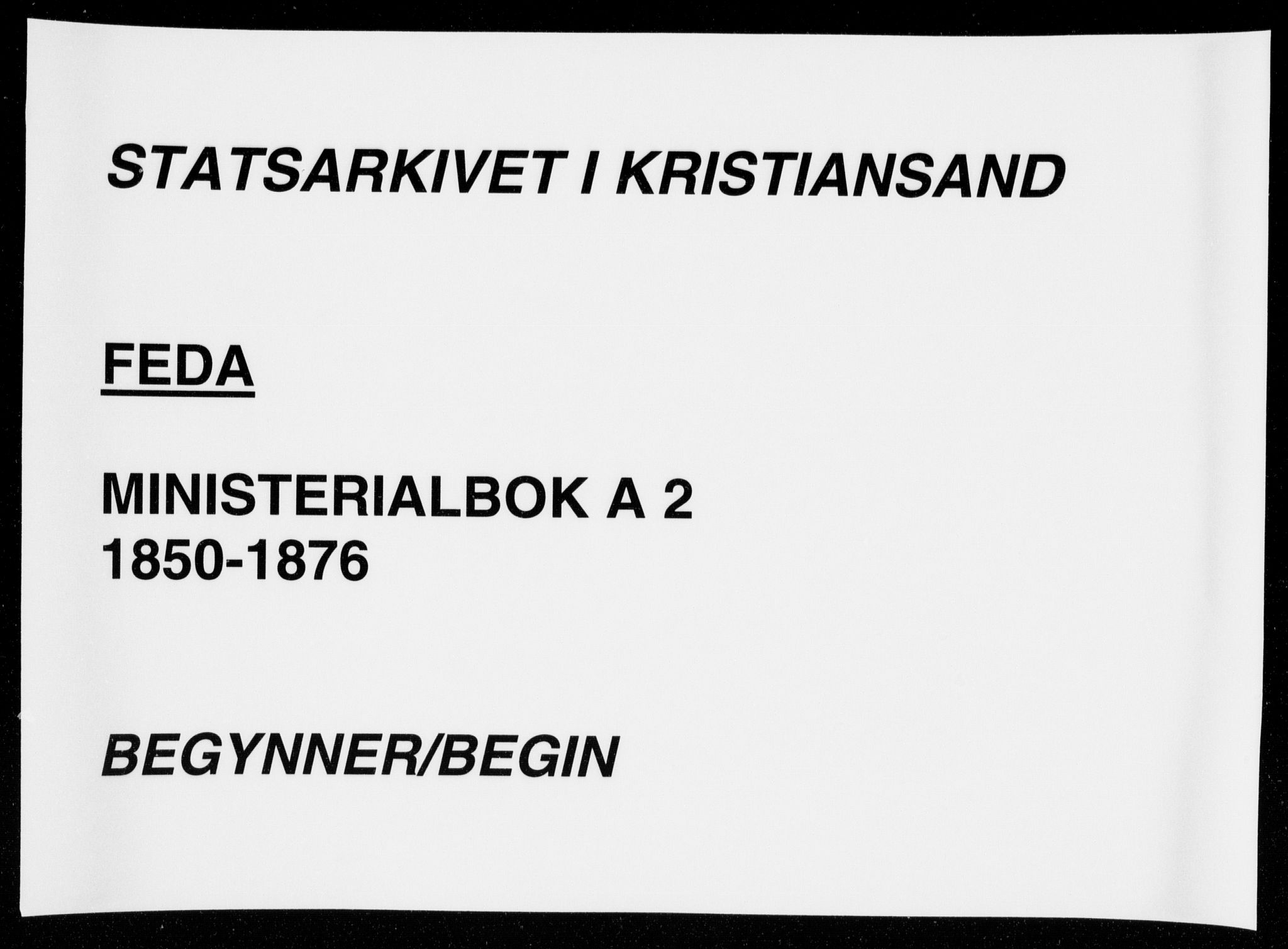 Kvinesdal sokneprestkontor, SAK/1111-0026/F/Fa/Faa/L0002: Parish register (official) no. A 2, 1850-1876