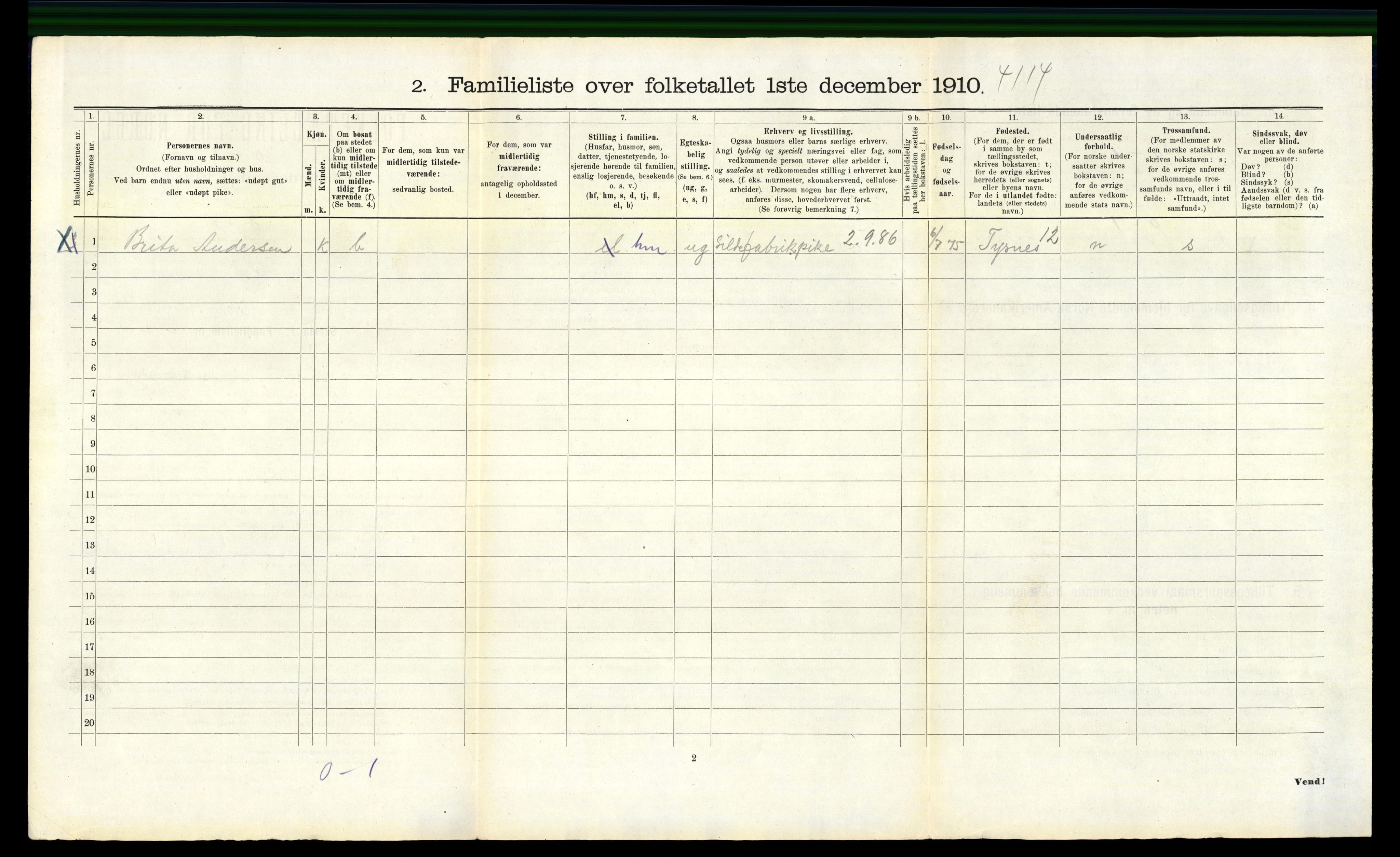 RA, 1910 census for Bergen, 1910, p. 19704