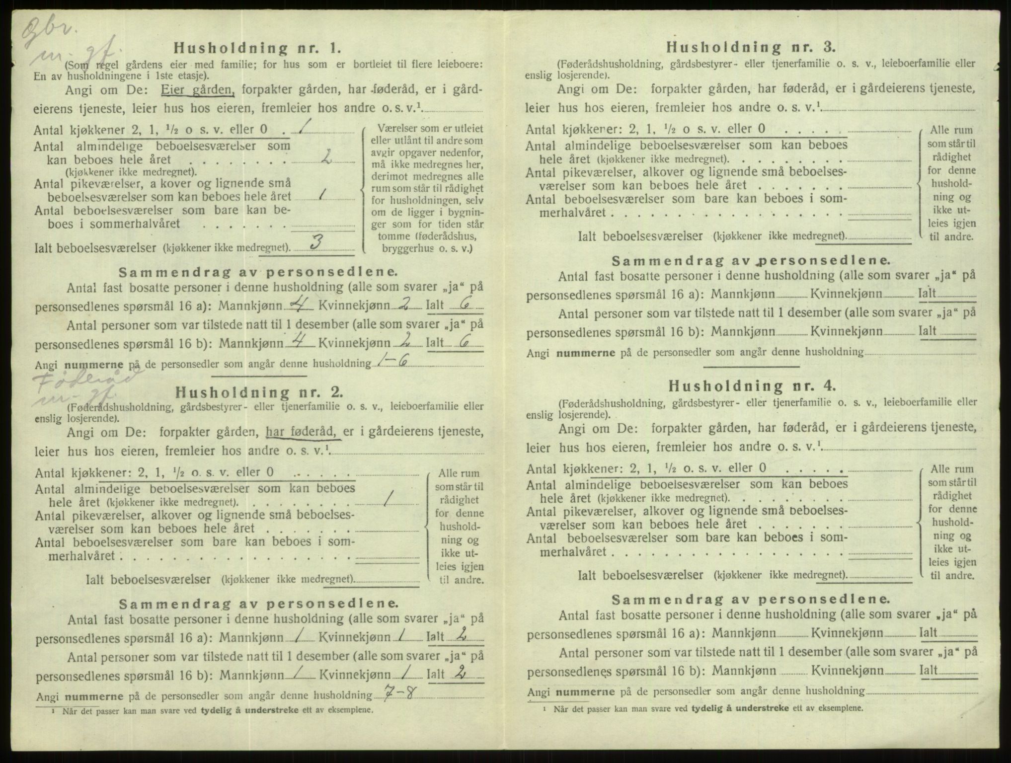 SAB, 1920 census for Hornindal, 1920, p. 504