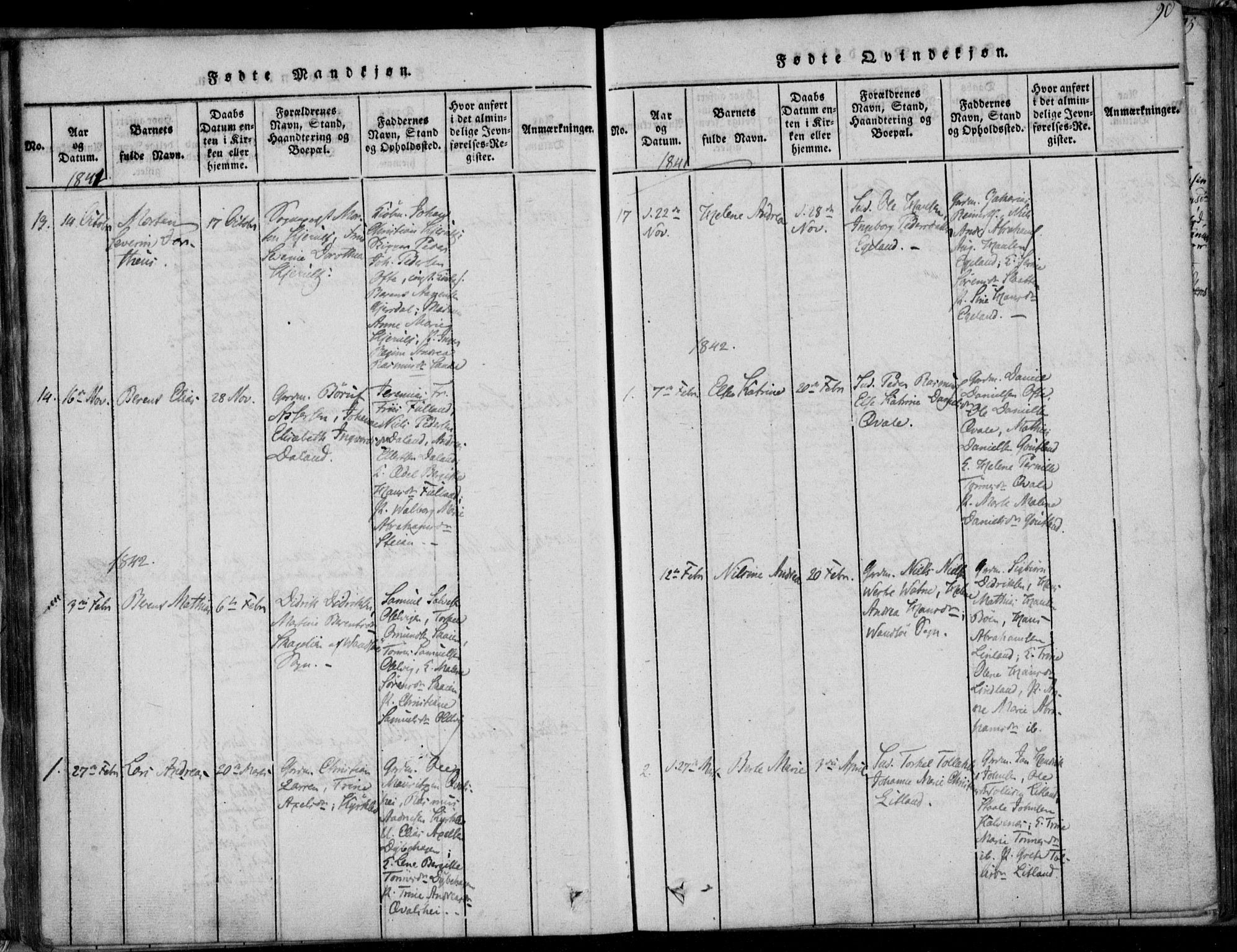 Herad sokneprestkontor, AV/SAK-1111-0018/F/Fa/Faa/L0003: Parish register (official) no. A 3, 1816-1844, p. 90