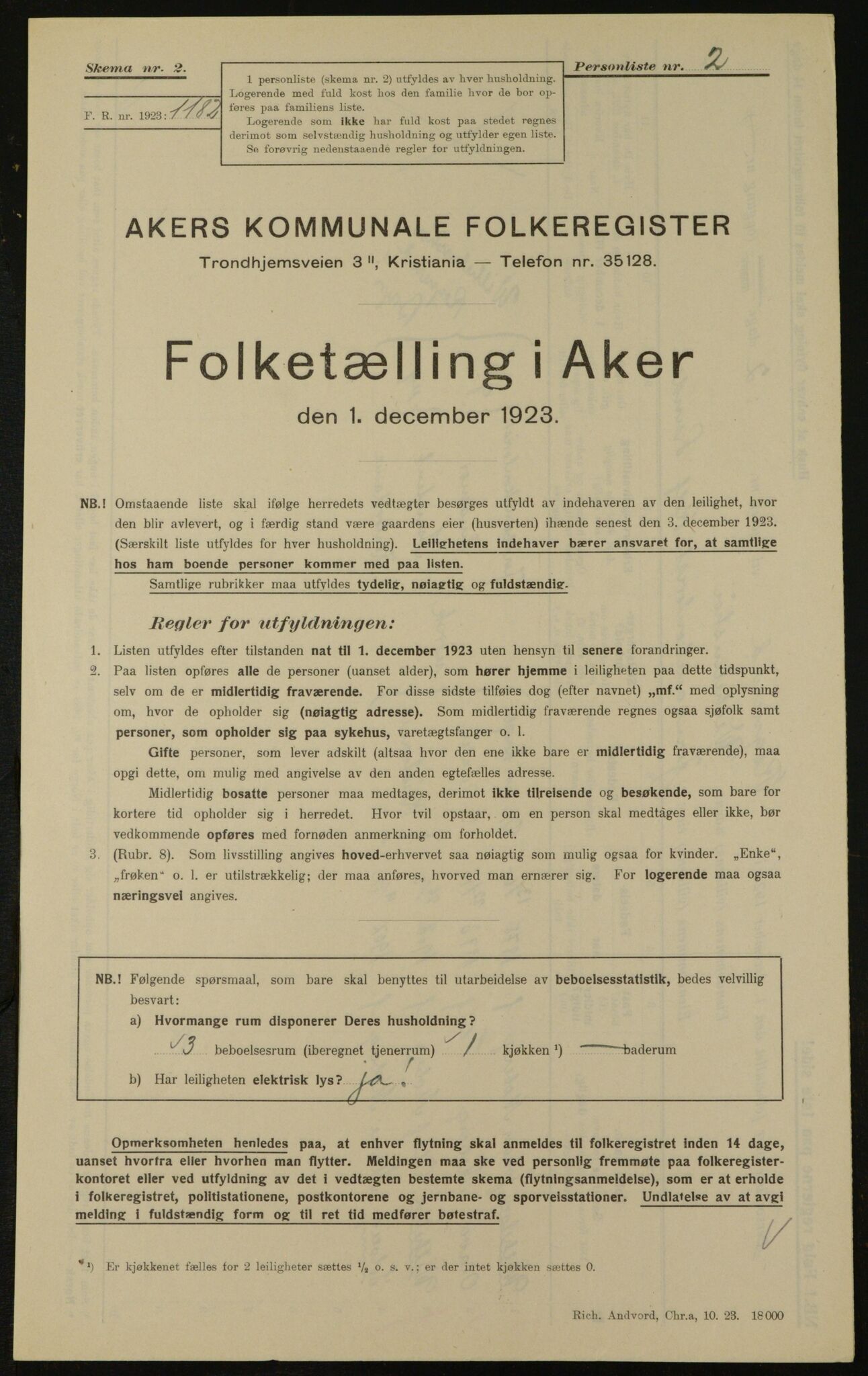 , Municipal Census 1923 for Aker, 1923, p. 29924