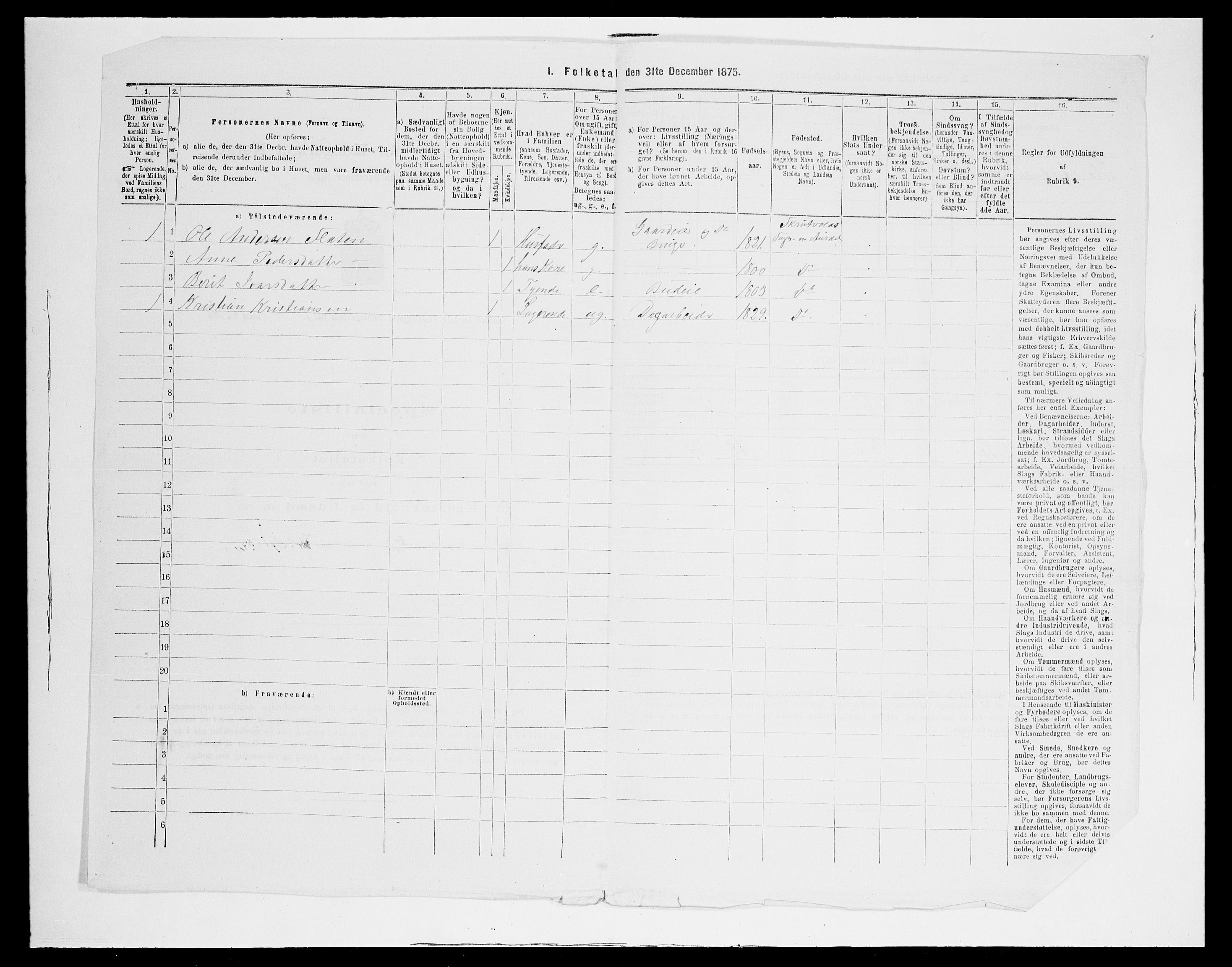 SAH, 1875 census for 0542P Nord-Aurdal, 1875, p. 332