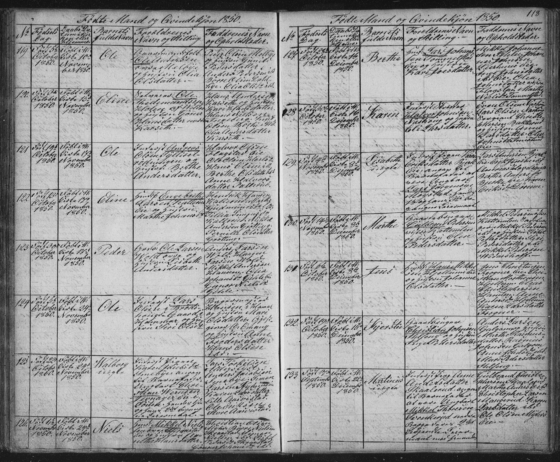 Vang prestekontor, Hedmark, SAH/PREST-008/H/Ha/Hab/L0008: Parish register (copy) no. 8, 1832-1854, p. 118