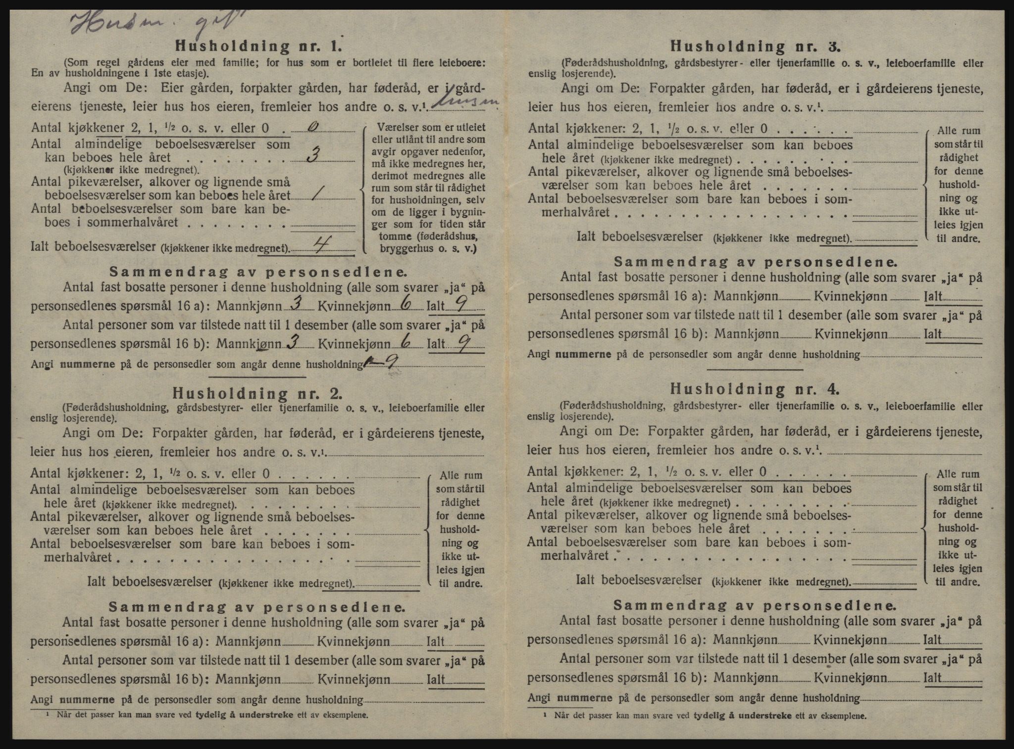 SAT, 1920 census for Soknedal, 1920, p. 49