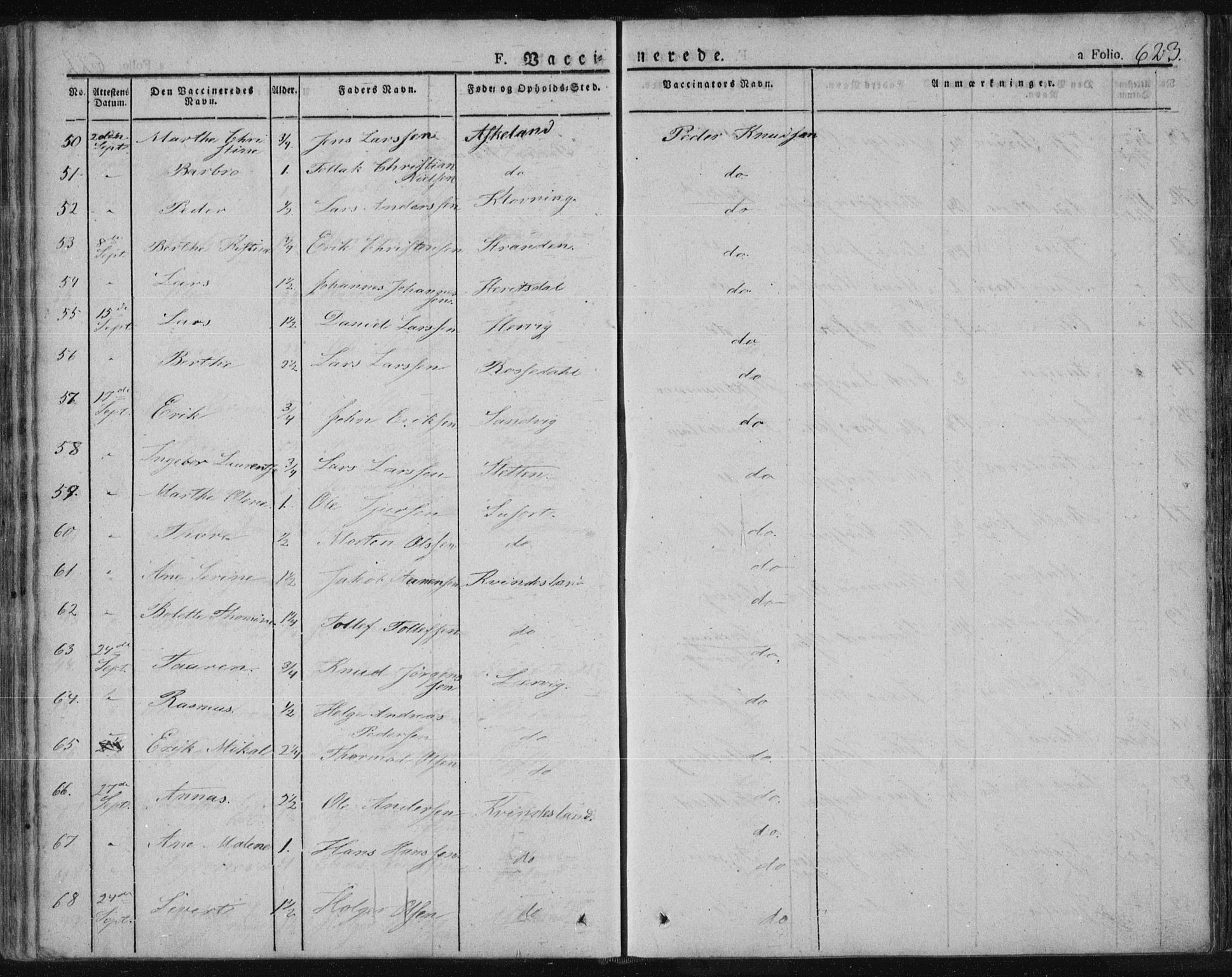 Tysvær sokneprestkontor, AV/SAST-A -101864/H/Ha/Haa/L0001: Parish register (official) no. A 1.2, 1831-1856, p. 623