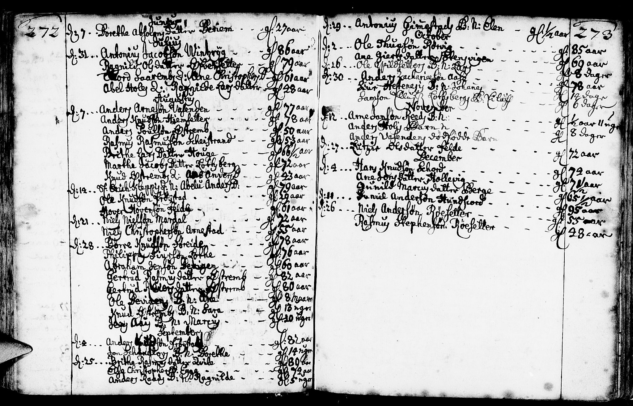 Gloppen sokneprestembete, SAB/A-80101/H/Haa/Haaa/L0002: Parish register (official) no. A 2, 1712-1735, p. 272-273