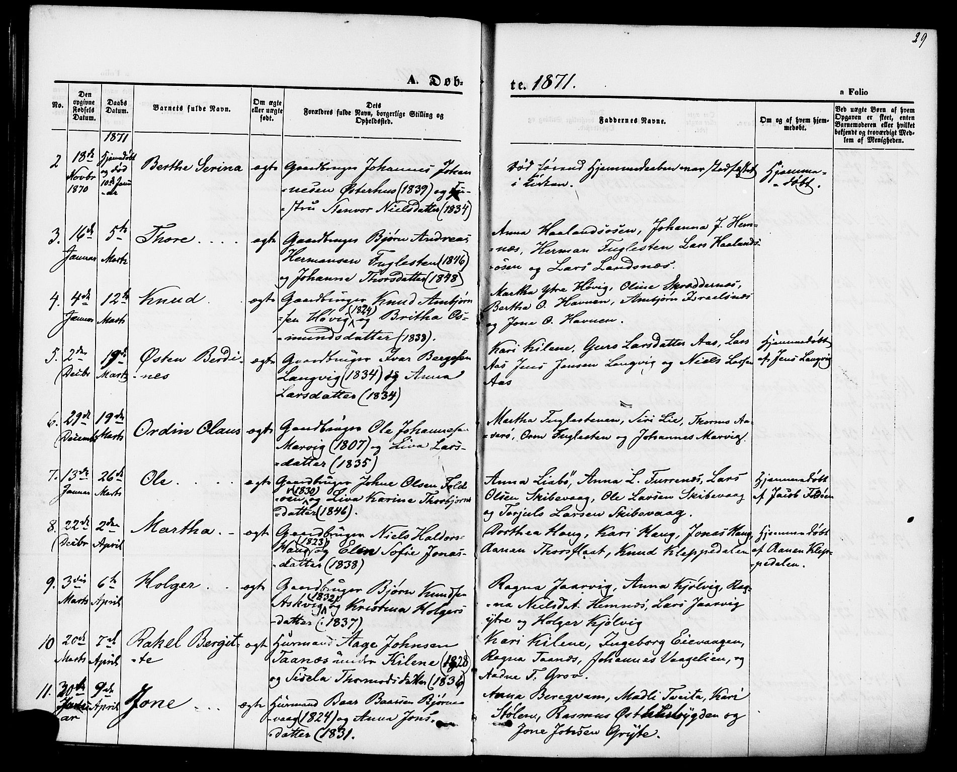 Jelsa sokneprestkontor, AV/SAST-A-101842/01/IV: Parish register (official) no. A 8, 1867-1883, p. 29