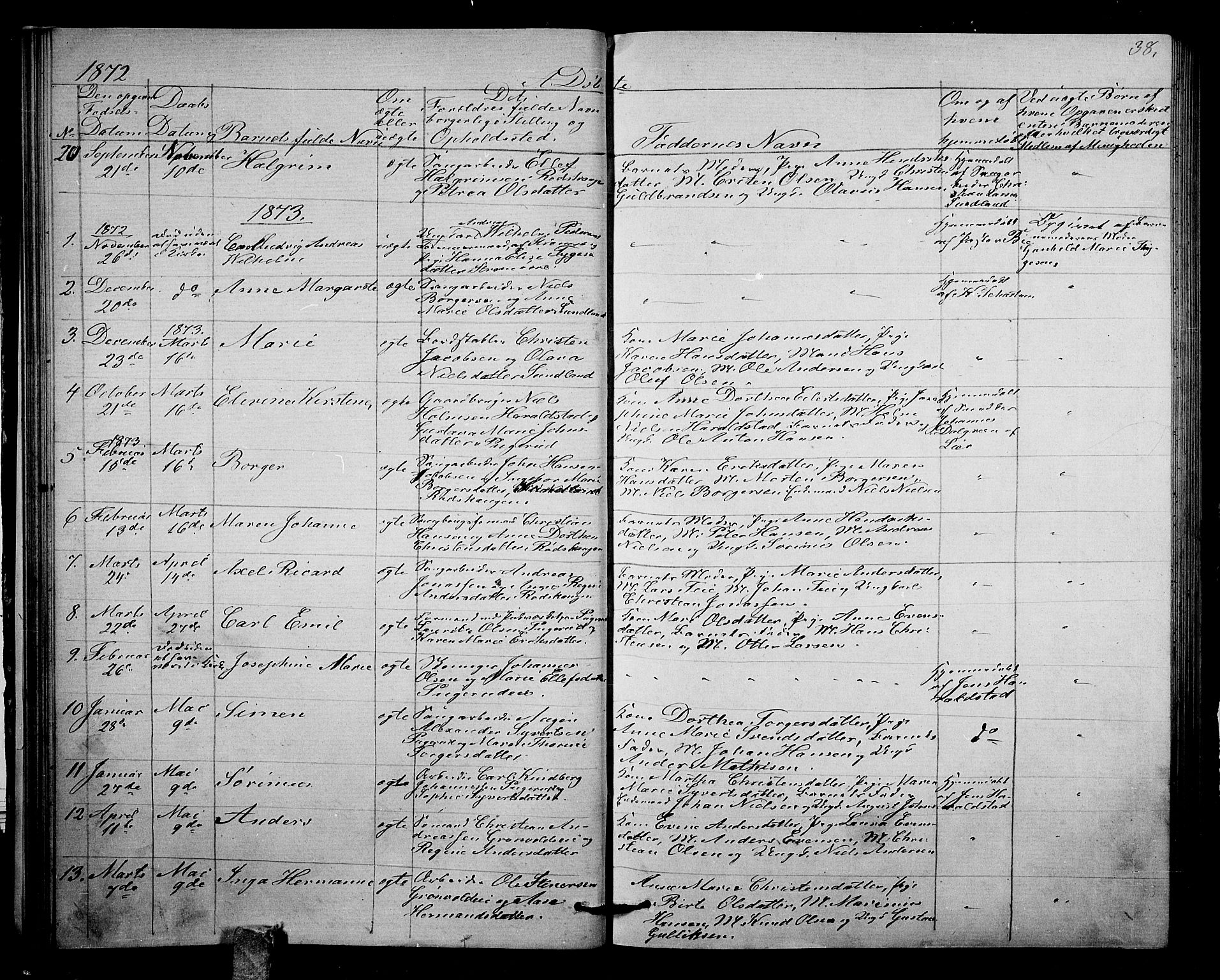 Strømsgodset kirkebøker, SAKO/A-324/G/Ga/L0001: Parish register (copy) no. 1, 1860-1884, p. 38