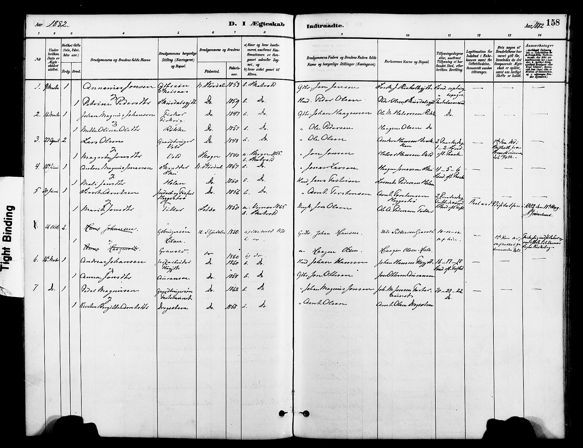 Ministerialprotokoller, klokkerbøker og fødselsregistre - Nord-Trøndelag, AV/SAT-A-1458/712/L0100: Parish register (official) no. 712A01, 1880-1900, p. 158