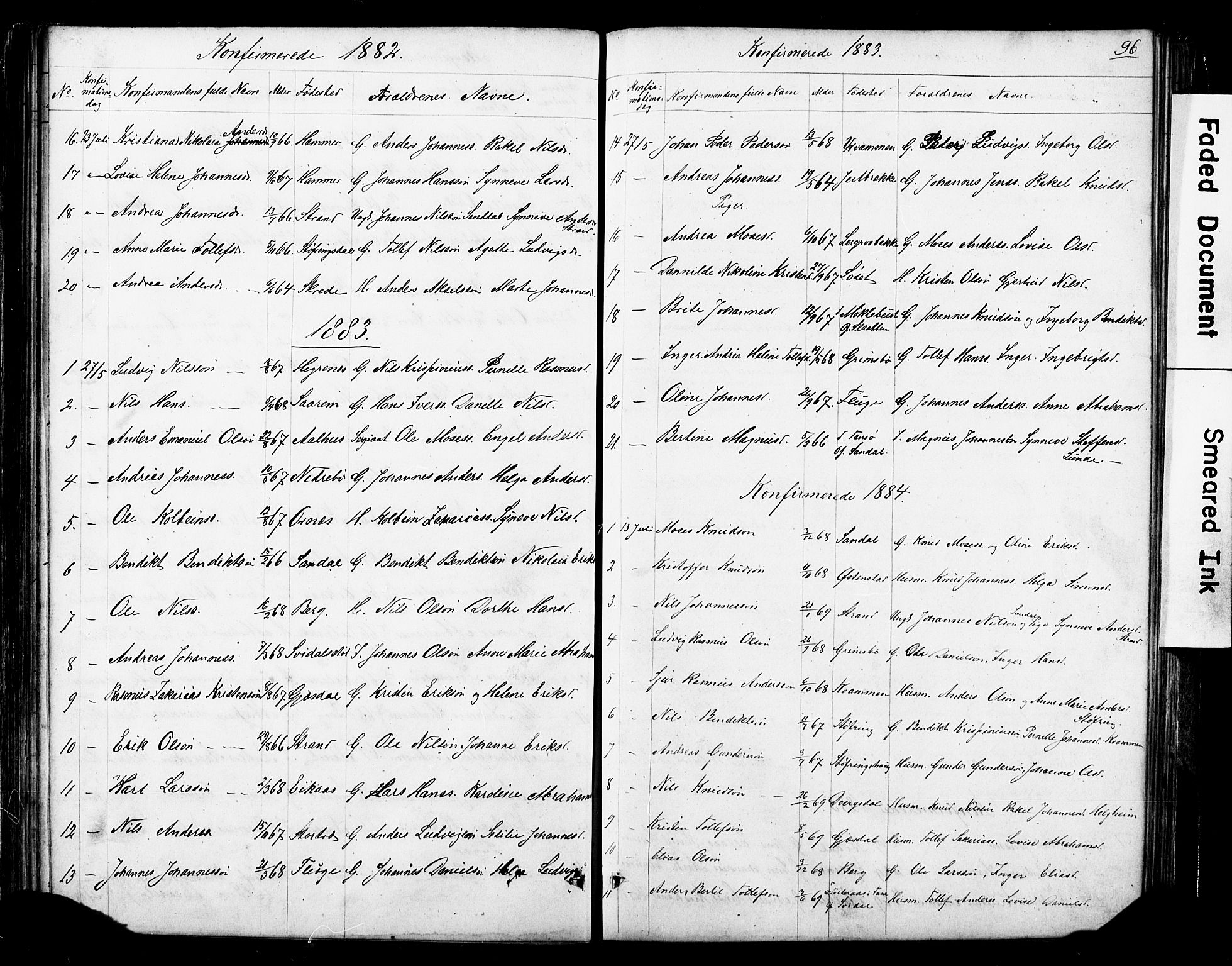 Jølster sokneprestembete, AV/SAB-A-80701/H/Hab/Haba/L0001: Parish register (copy) no. A 1, 1853-1894, p. 96