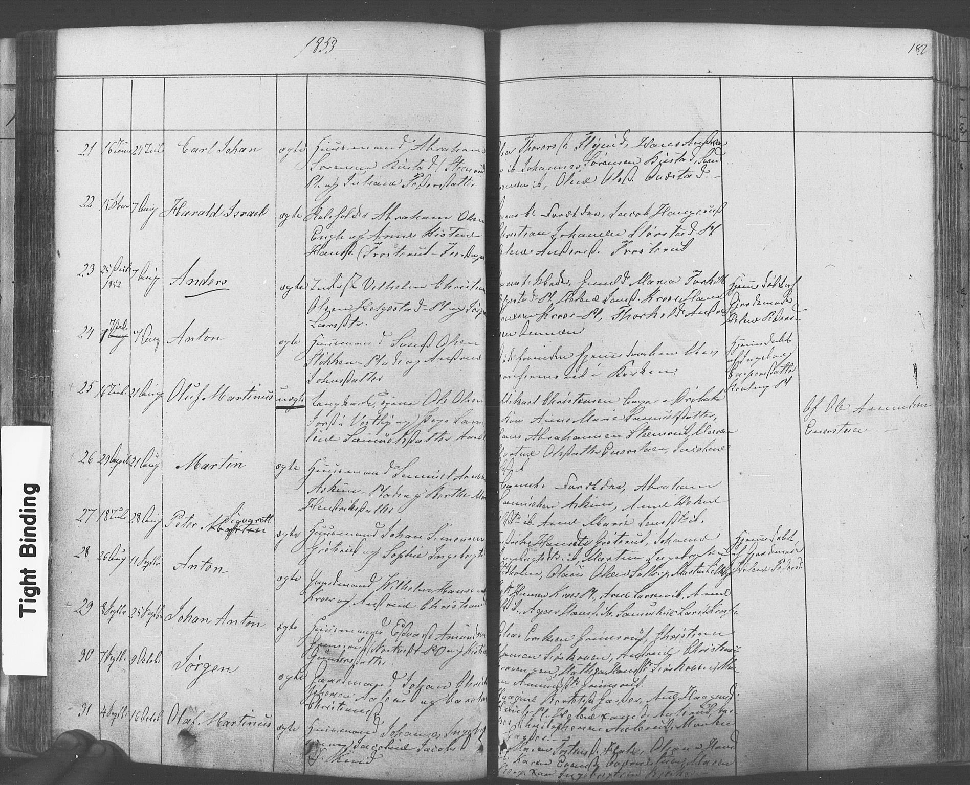 Ås prestekontor Kirkebøker, AV/SAO-A-10894/F/Fa/L0006: Parish register (official) no. I 6, 1841-1853, p. 186-187