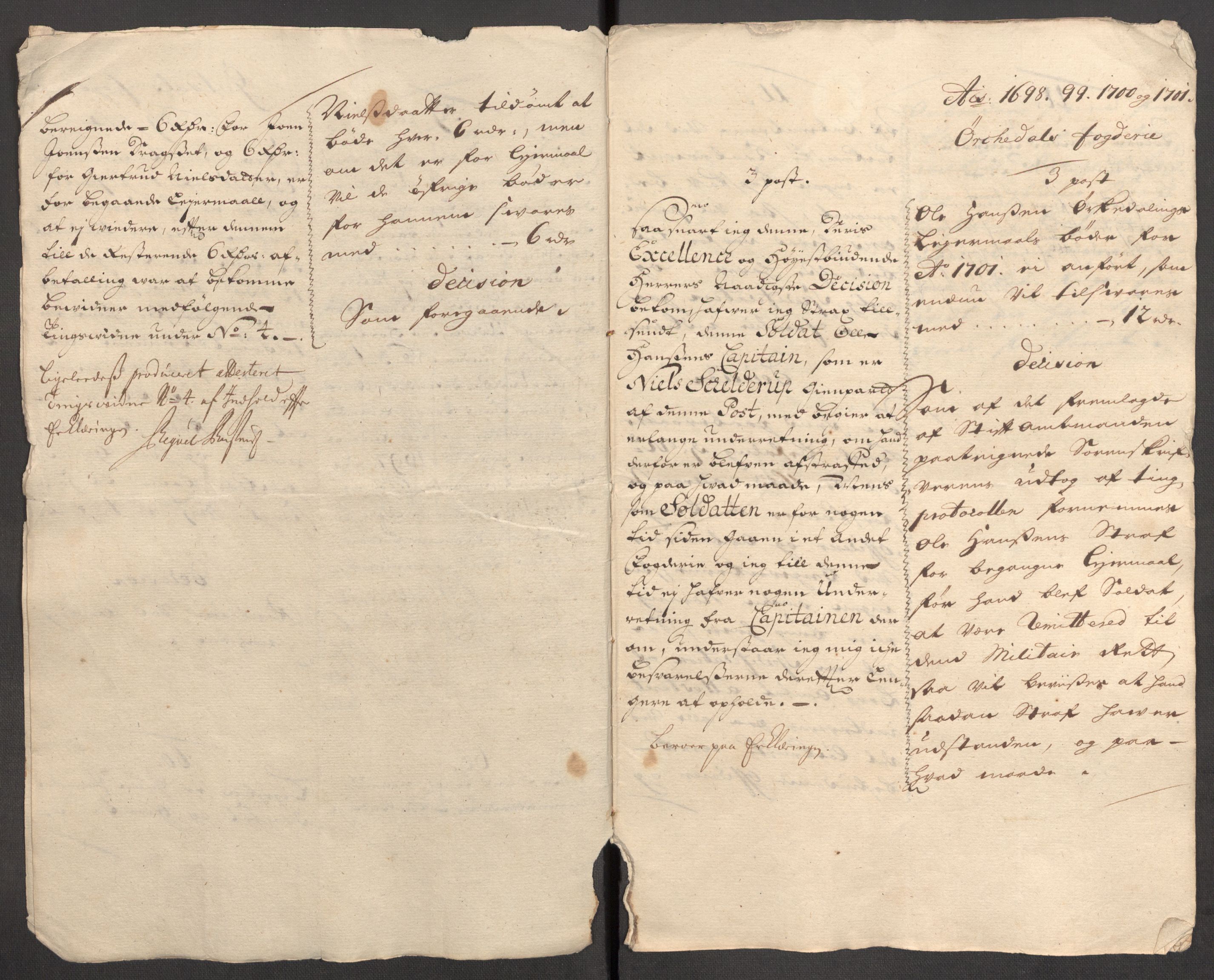 Rentekammeret inntil 1814, Reviderte regnskaper, Fogderegnskap, AV/RA-EA-4092/R60/L3951: Fogderegnskap Orkdal og Gauldal, 1701, p. 454