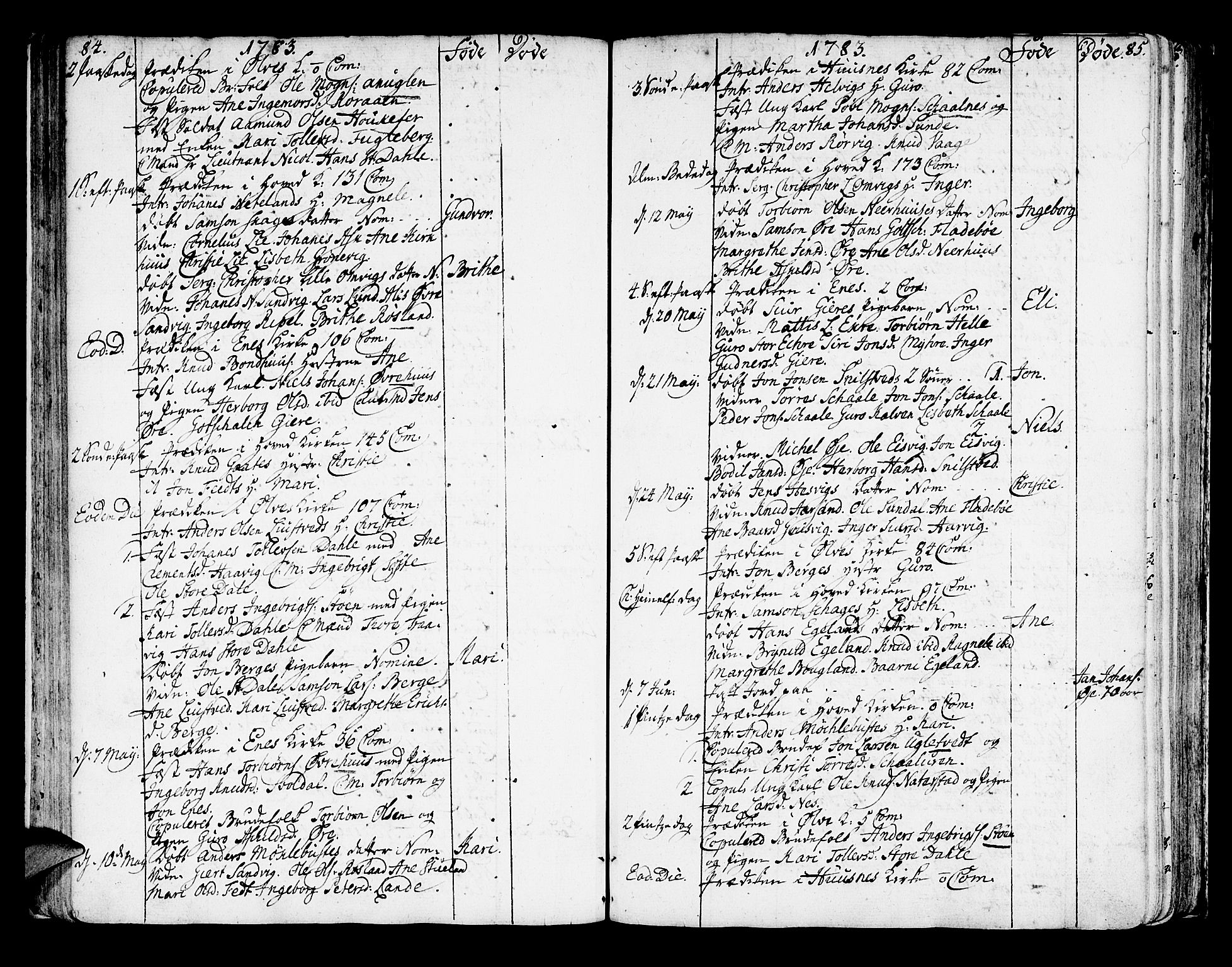 Kvinnherad sokneprestembete, AV/SAB-A-76401/H/Haa: Parish register (official) no. A 4, 1778-1811, p. 84-85