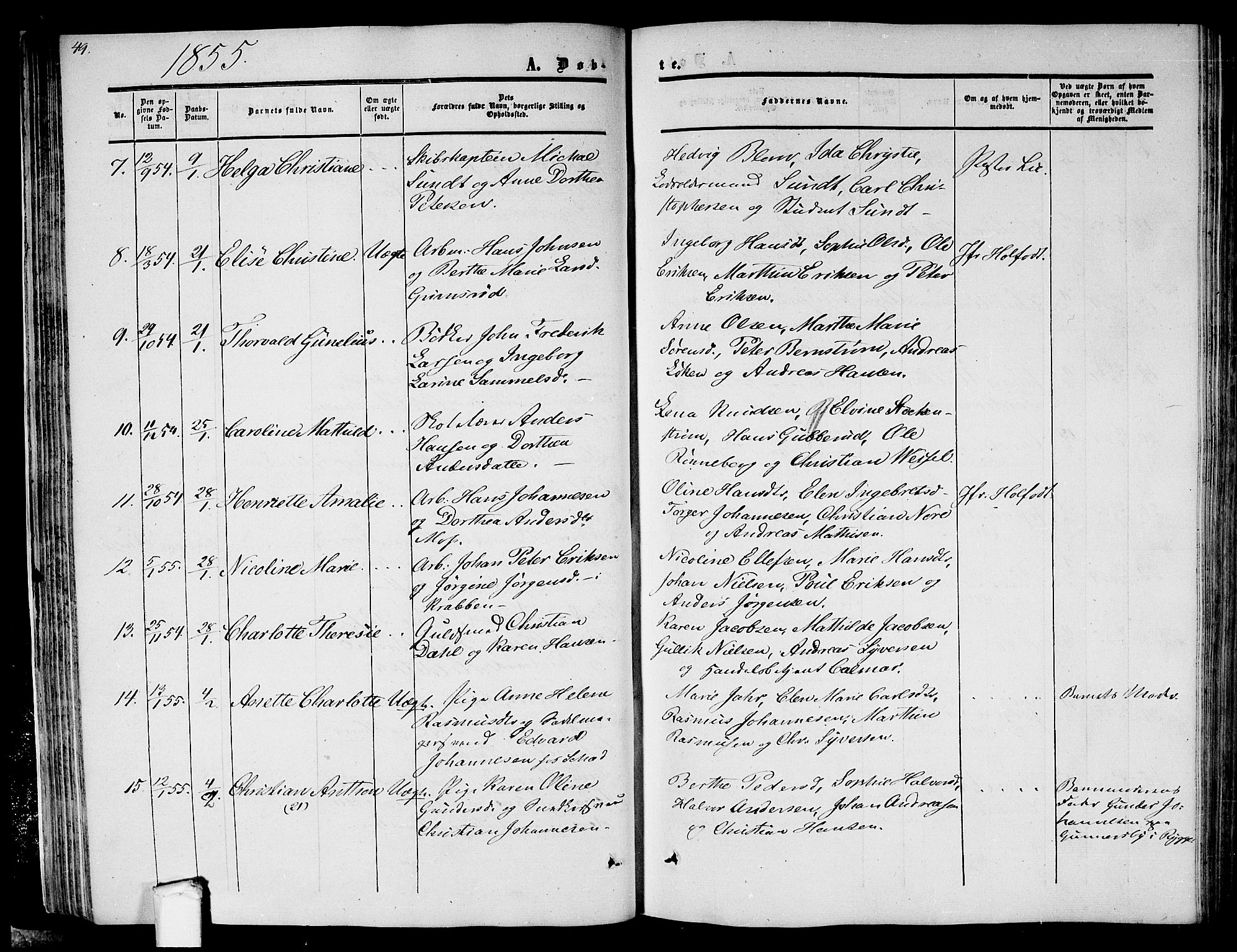 Moss prestekontor Kirkebøker, AV/SAO-A-2003/G/Ga/L0002: Parish register (copy) no. I 2, 1852-1871, p. 49