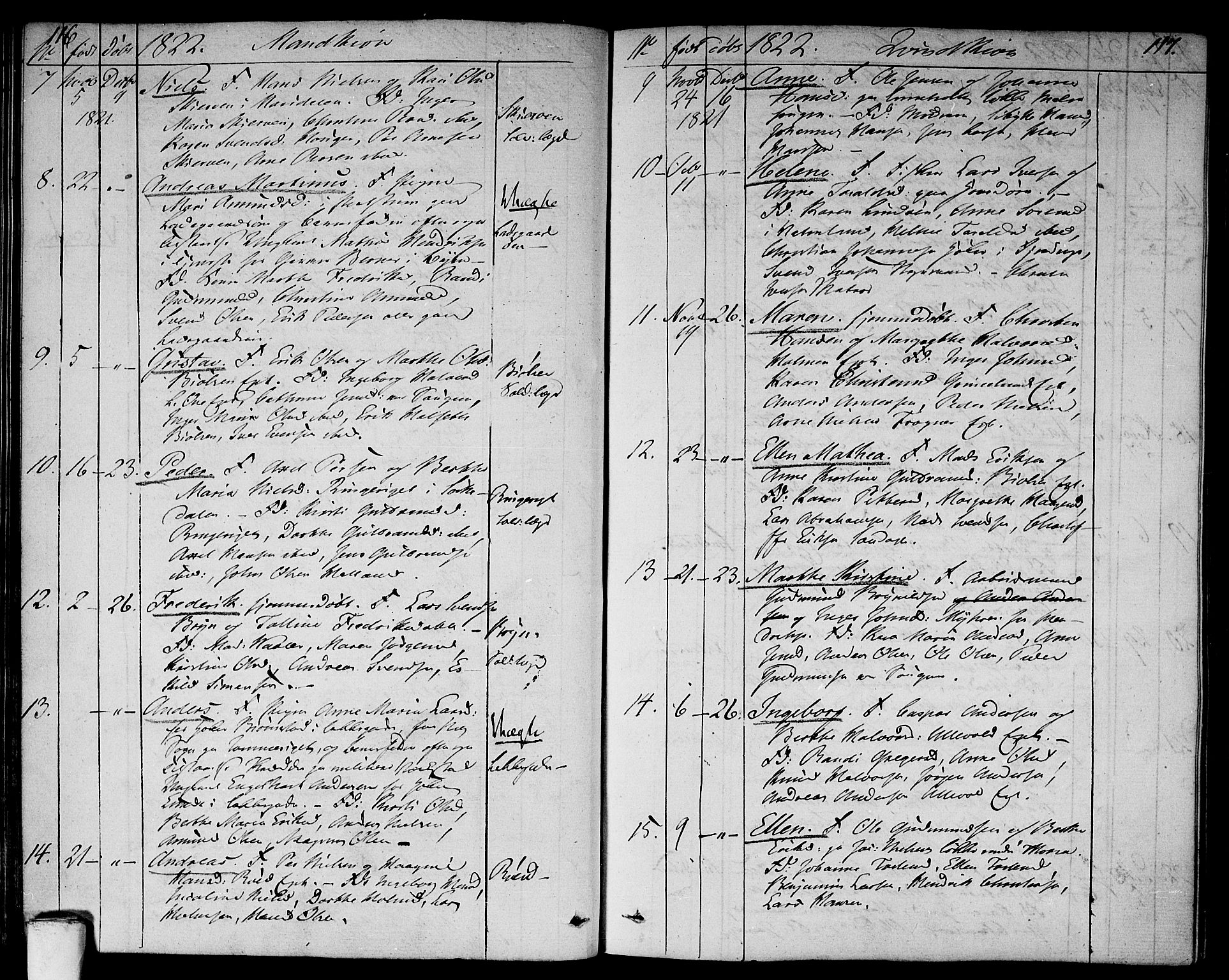 Aker prestekontor kirkebøker, SAO/A-10861/F/L0012: Parish register (official) no. 12, 1819-1828, p. 116-117