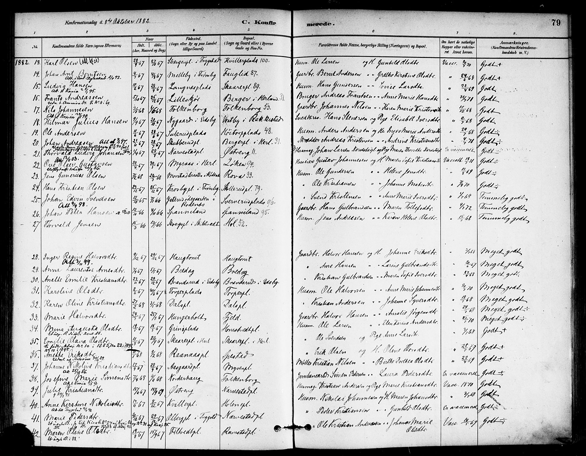 Eidsberg prestekontor Kirkebøker, SAO/A-10905/F/Fb/L0001: Parish register (official) no. II 1, 1879-1900, p. 79