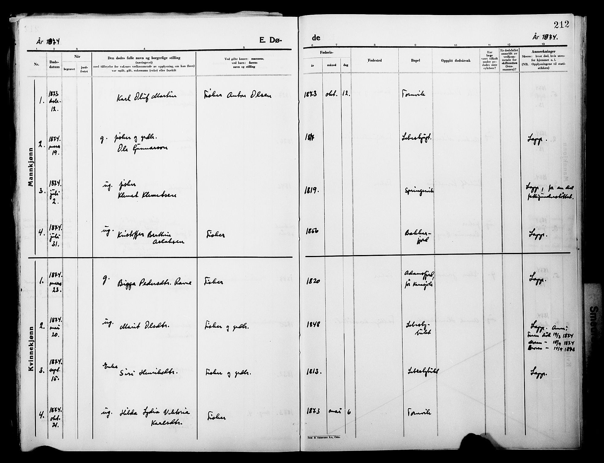 Lebesby sokneprestkontor, AV/SATØ-S-1353/H/Ha/L0004kirke: Parish register (official) no. 4, 1870-1902, p. 212