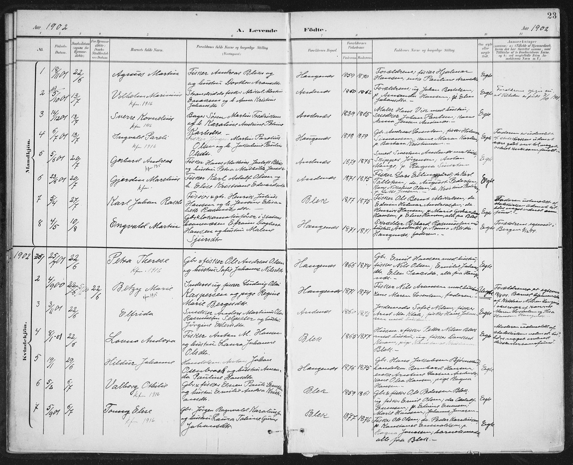 Ministerialprotokoller, klokkerbøker og fødselsregistre - Nordland, SAT/A-1459/899/L1437: Parish register (official) no. 899A05, 1897-1908, p. 23