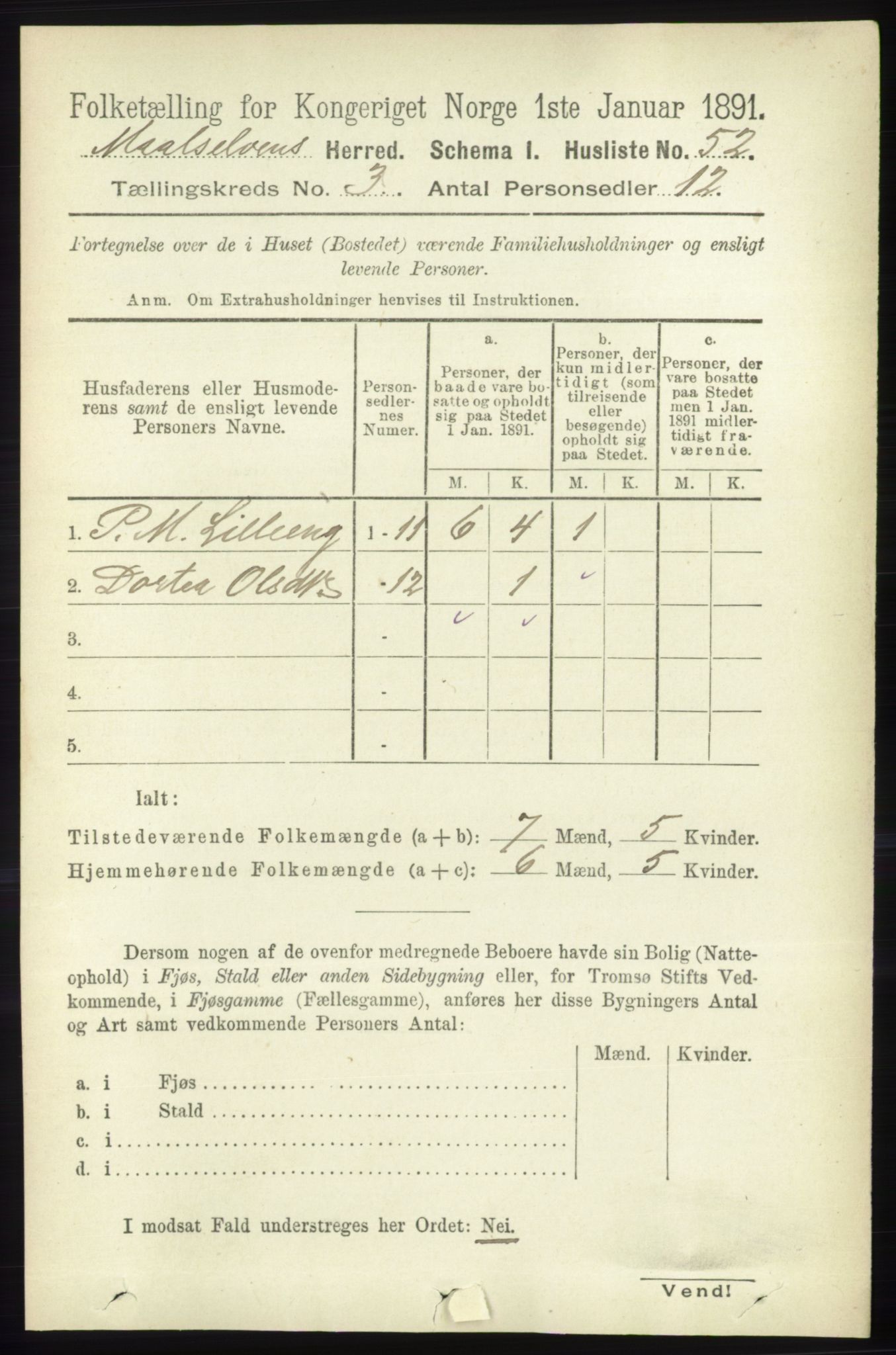 RA, 1891 census for 1924 Målselv, 1891, p. 581