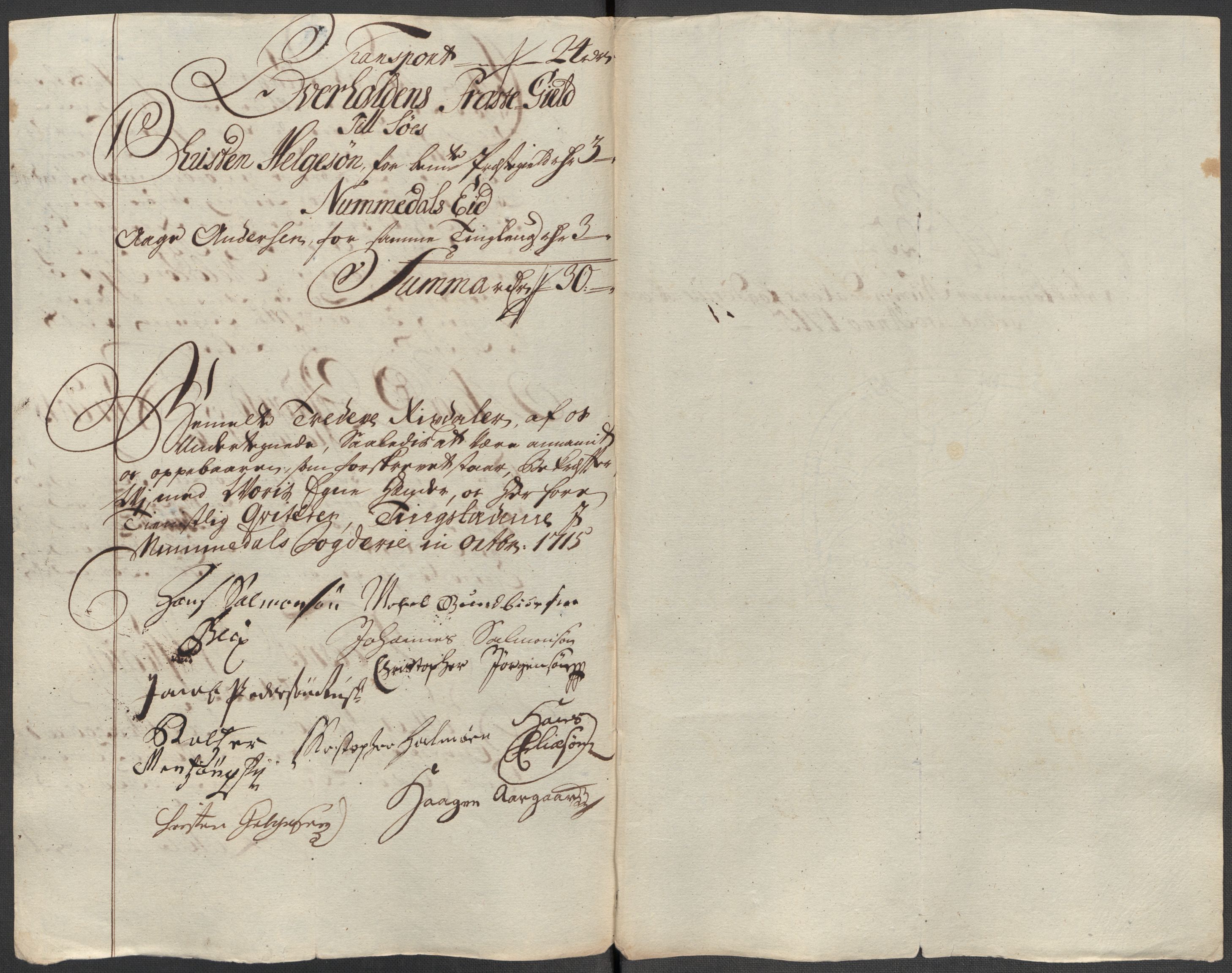 Rentekammeret inntil 1814, Reviderte regnskaper, Fogderegnskap, RA/EA-4092/R64/L4436: Fogderegnskap Namdal, 1715, p. 201