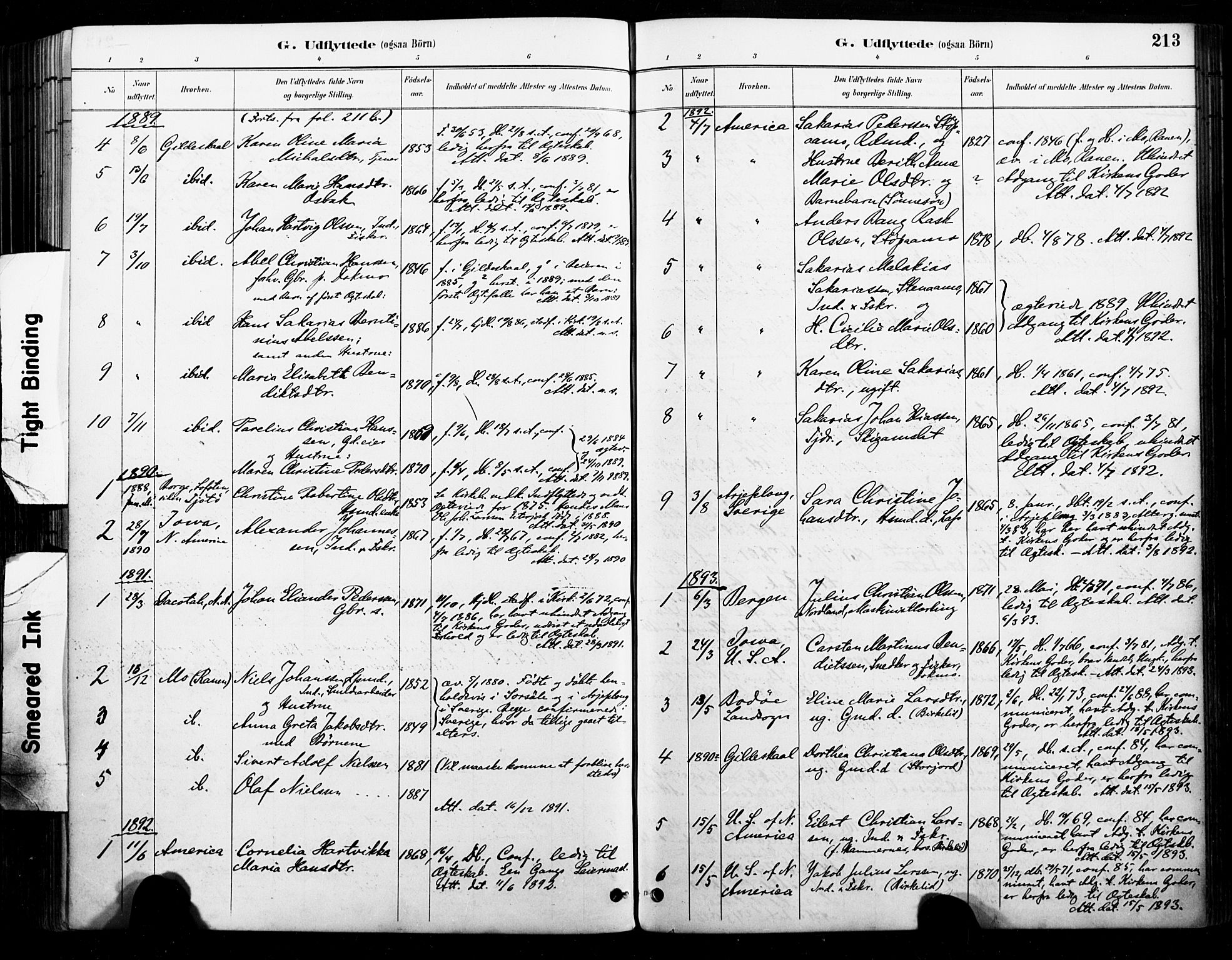 Ministerialprotokoller, klokkerbøker og fødselsregistre - Nordland, SAT/A-1459/846/L0646: Parish register (official) no. 846A04, 1887-1901, p. 213