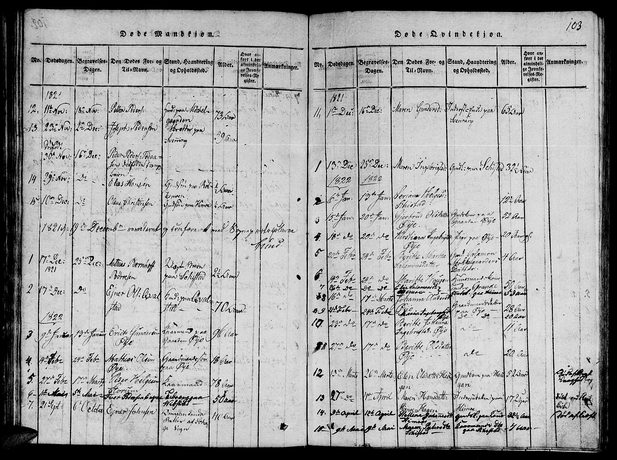 Ministerialprotokoller, klokkerbøker og fødselsregistre - Nord-Trøndelag, SAT/A-1458/764/L0546: Parish register (official) no. 764A06 /1, 1816-1823, p. 103