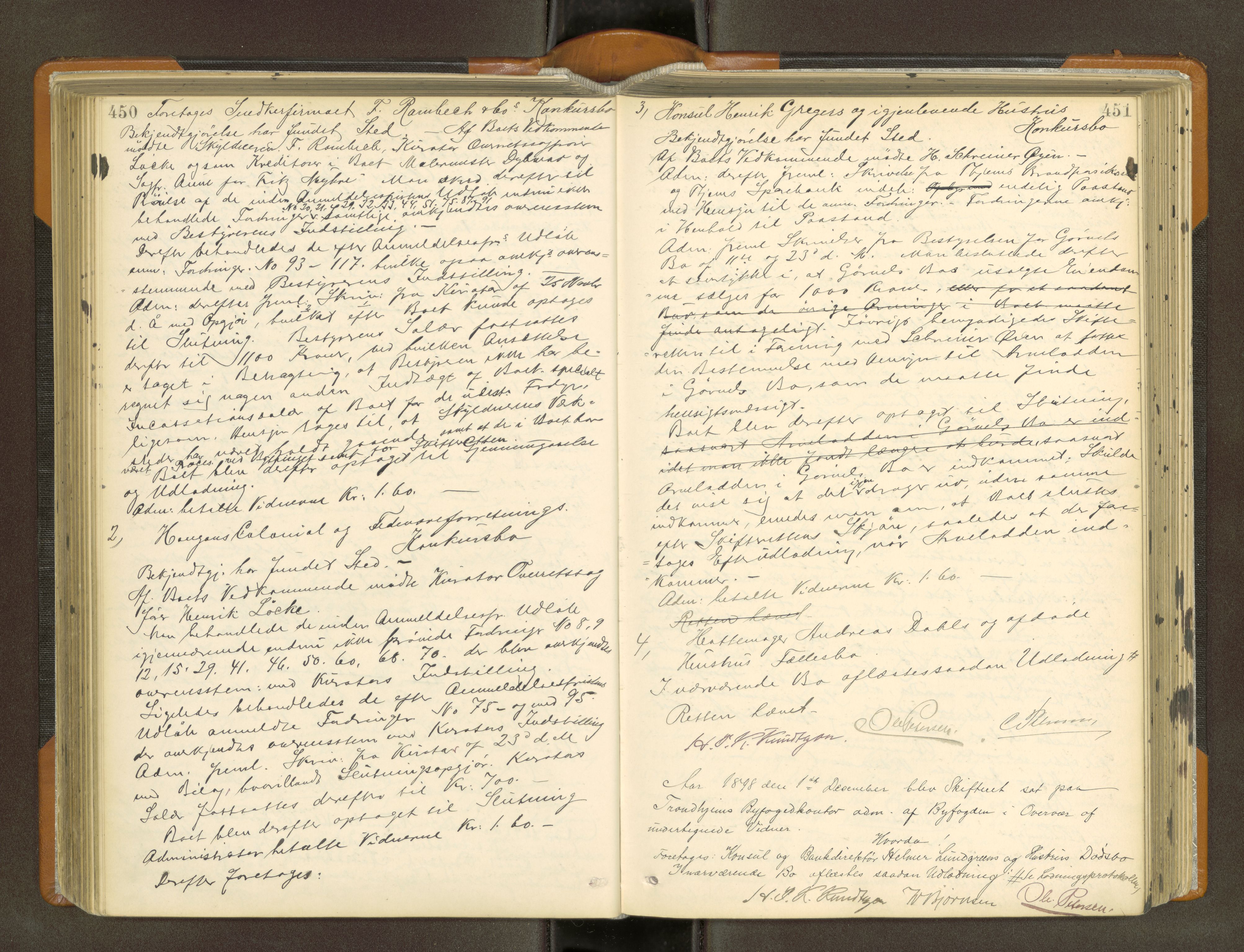 Trondheim byfogd, AV/SAT-A-0003/1/3/3B/L0012: Skiftebehandlingsprotokoll (u/ register) U, 1894-1902, p. 450-451