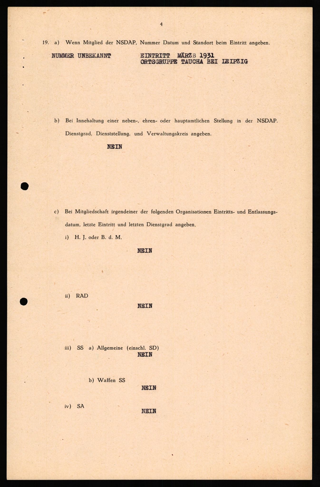 Forsvaret, Forsvarets overkommando II, RA/RAFA-3915/D/Db/L0029: CI Questionaires. Tyske okkupasjonsstyrker i Norge. Tyskere., 1945-1946, p. 152