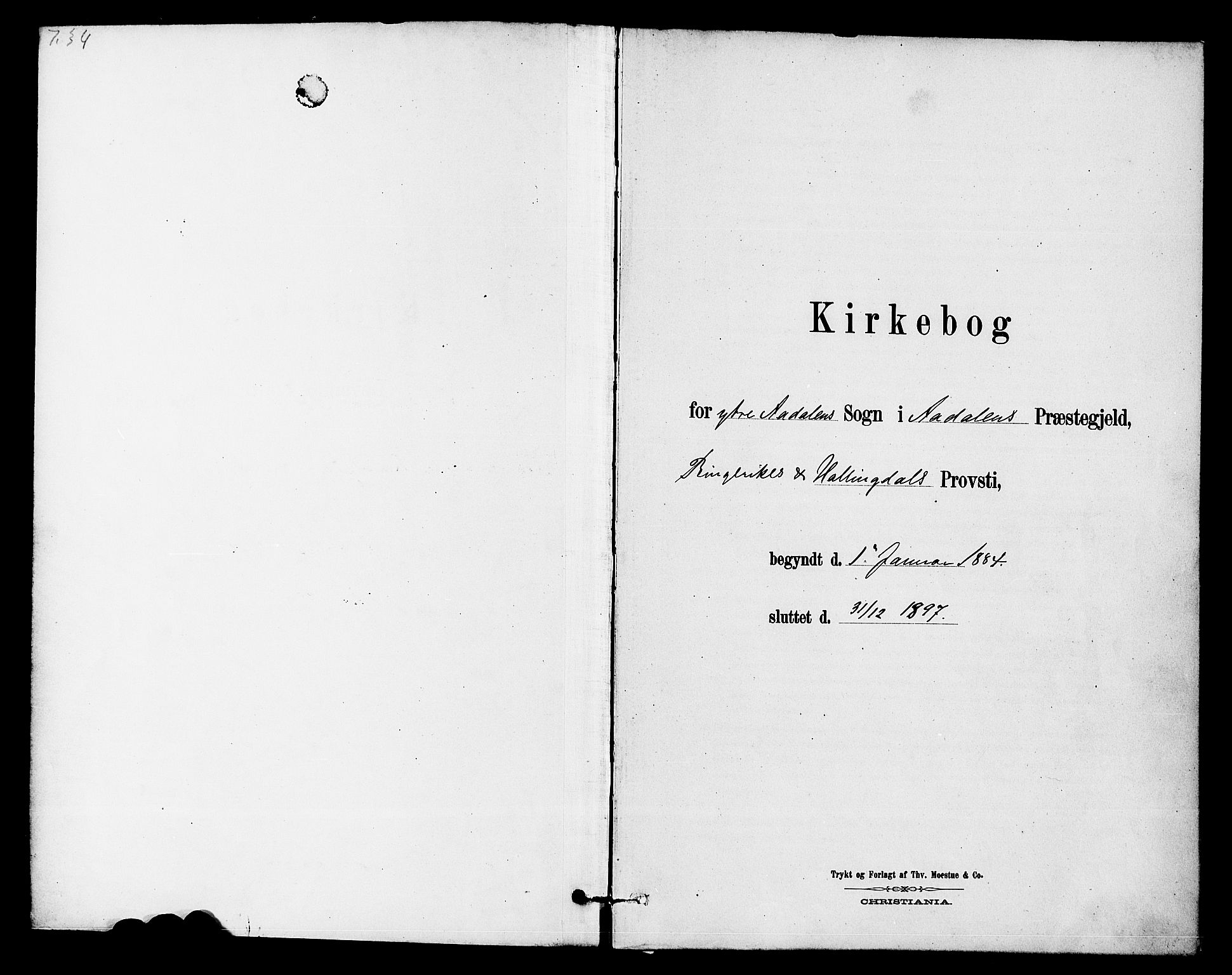 Ådal kirkebøker, AV/SAKO-A-248/F/Fb/L0001: Parish register (official) no. II 1, 1884-1897