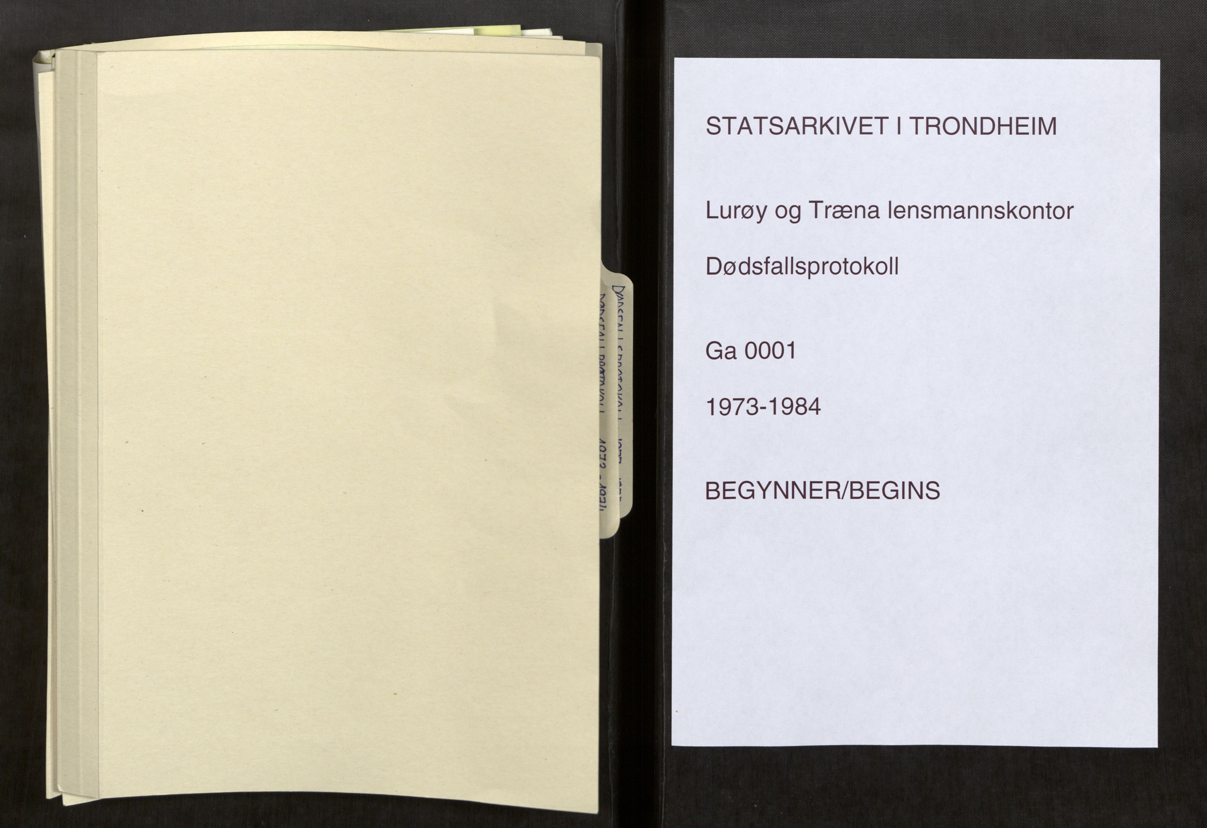 Lurøy og Træna lensmannskontor, AV/SAT-A-5697/2/Ga/L0001: Dødsfallprotokoll A-Å, 1973-1984